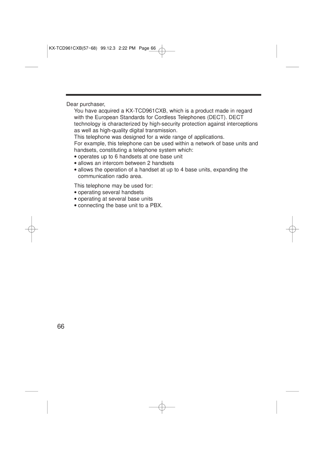 Panasonic operating instructions KX-TCD961CXB57~68 99.12.3 222 PM 