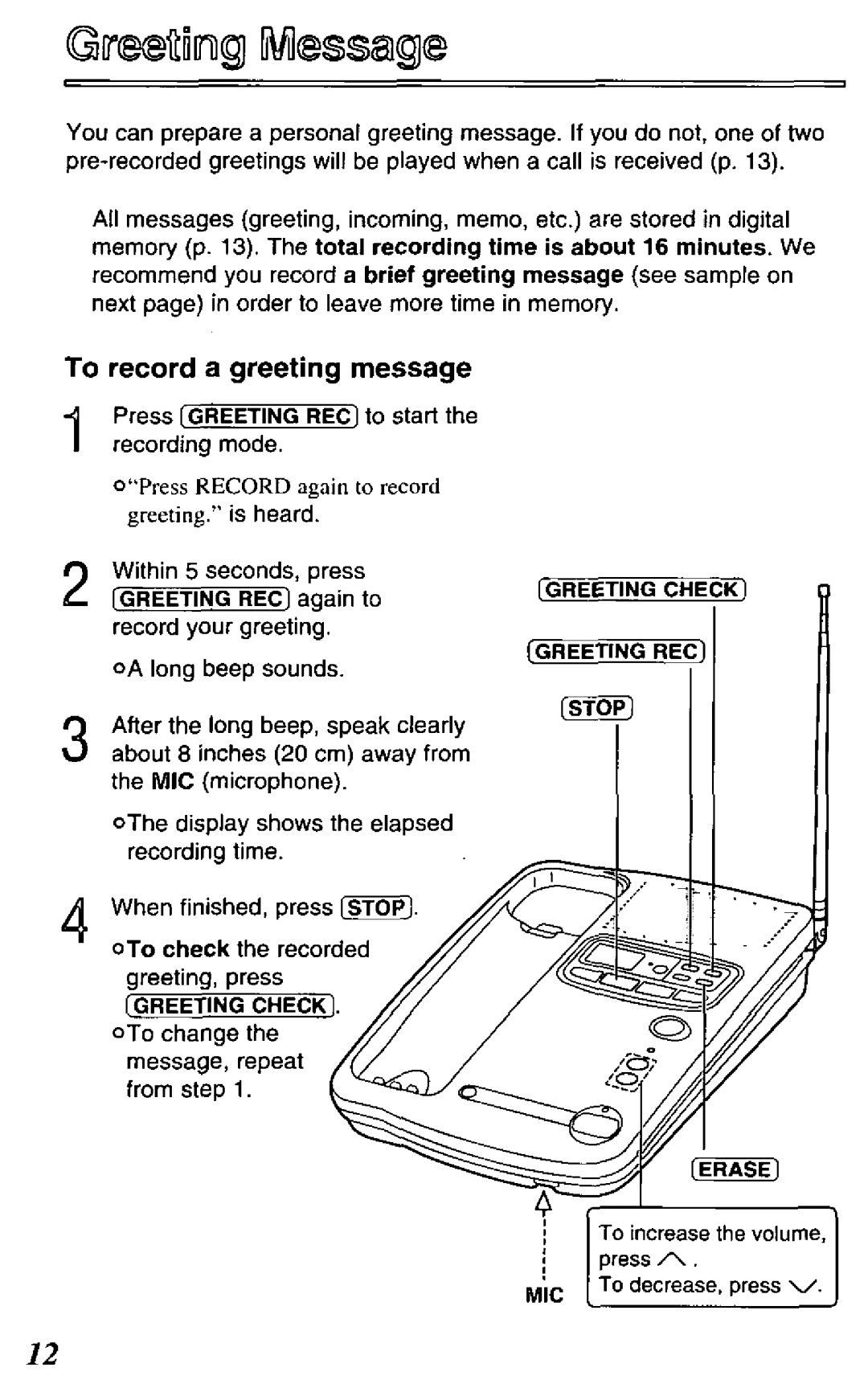 Panasonic KX-TCM418-B manual 