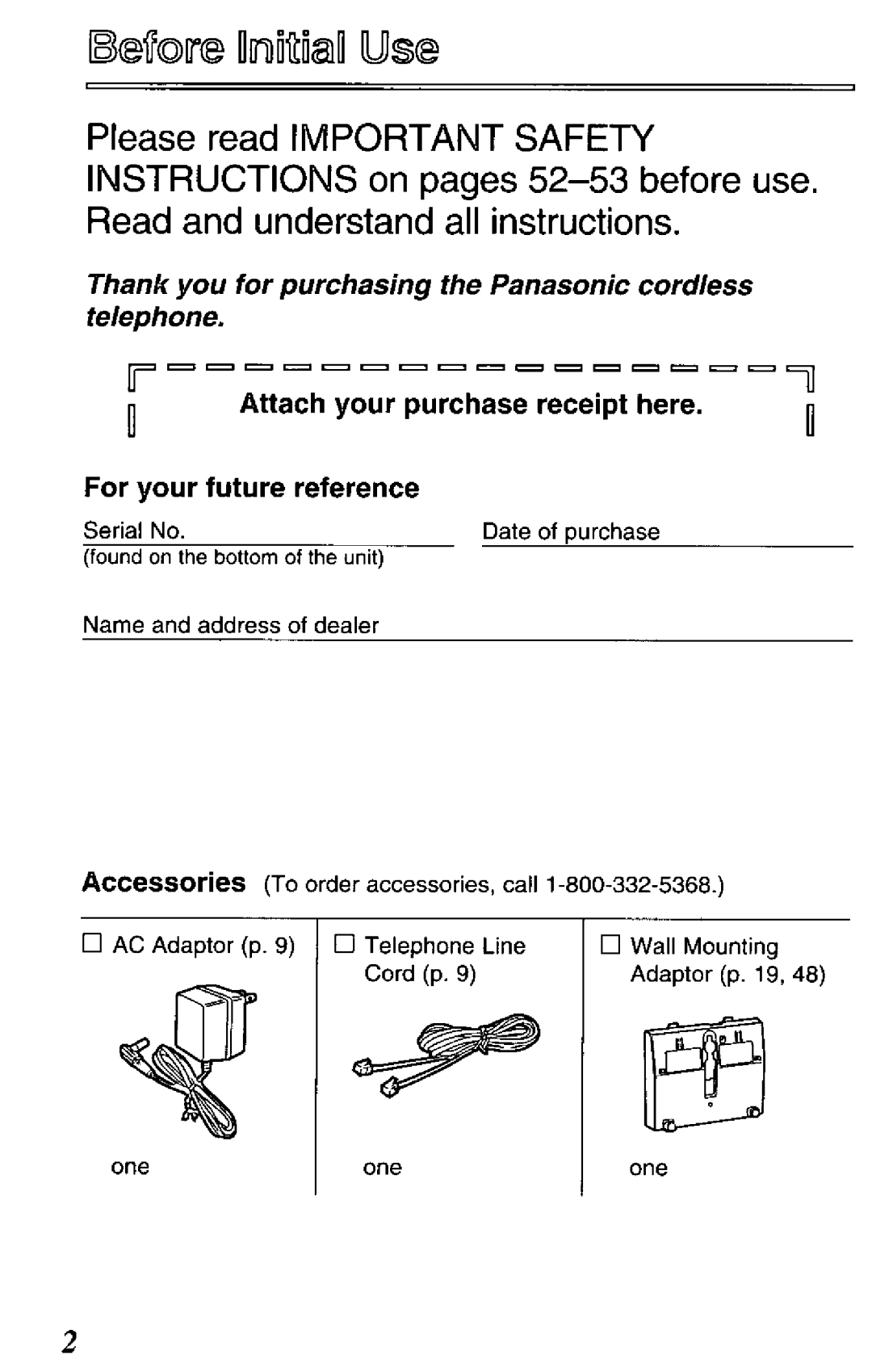 Panasonic KX-TCM418-B manual 