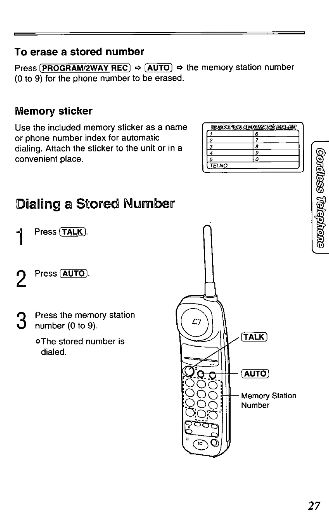 Panasonic KX-TCM418-B manual 