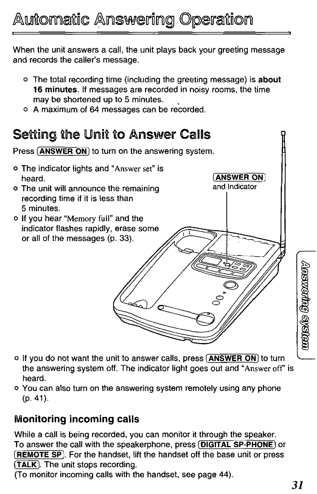 Panasonic KX-TCM418-B manual 