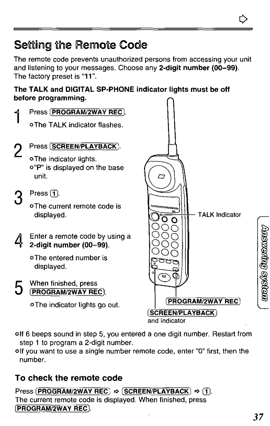 Panasonic KX-TCM418-B manual 