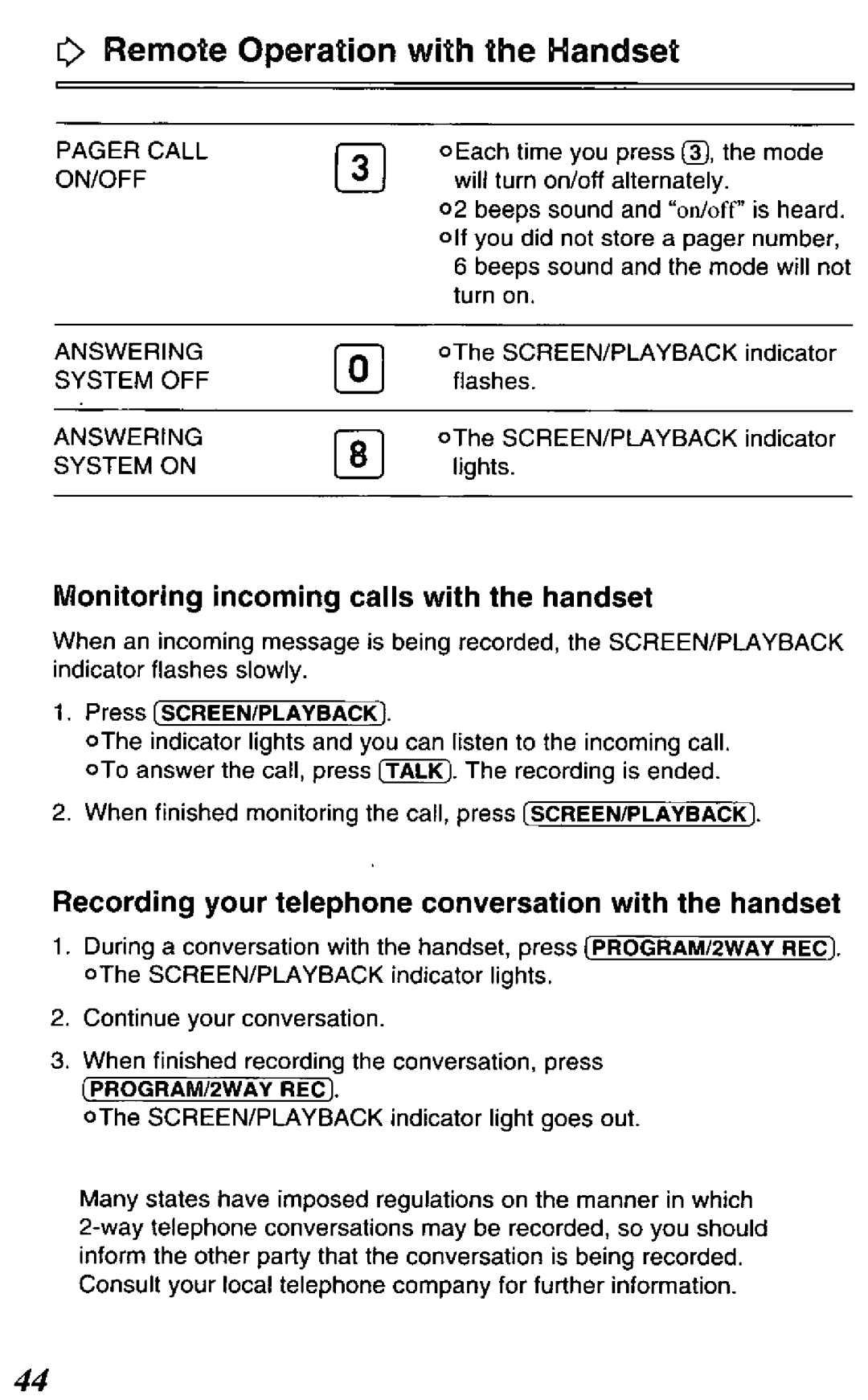 Panasonic KX-TCM418-B manual 