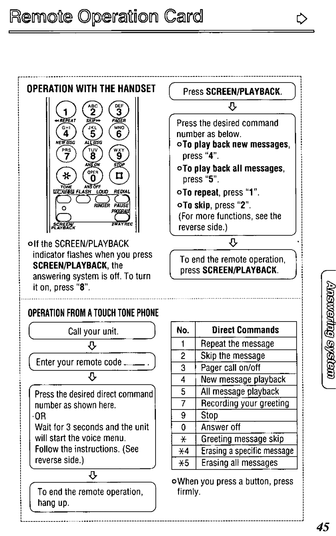 Panasonic KX-TCM418-B manual 