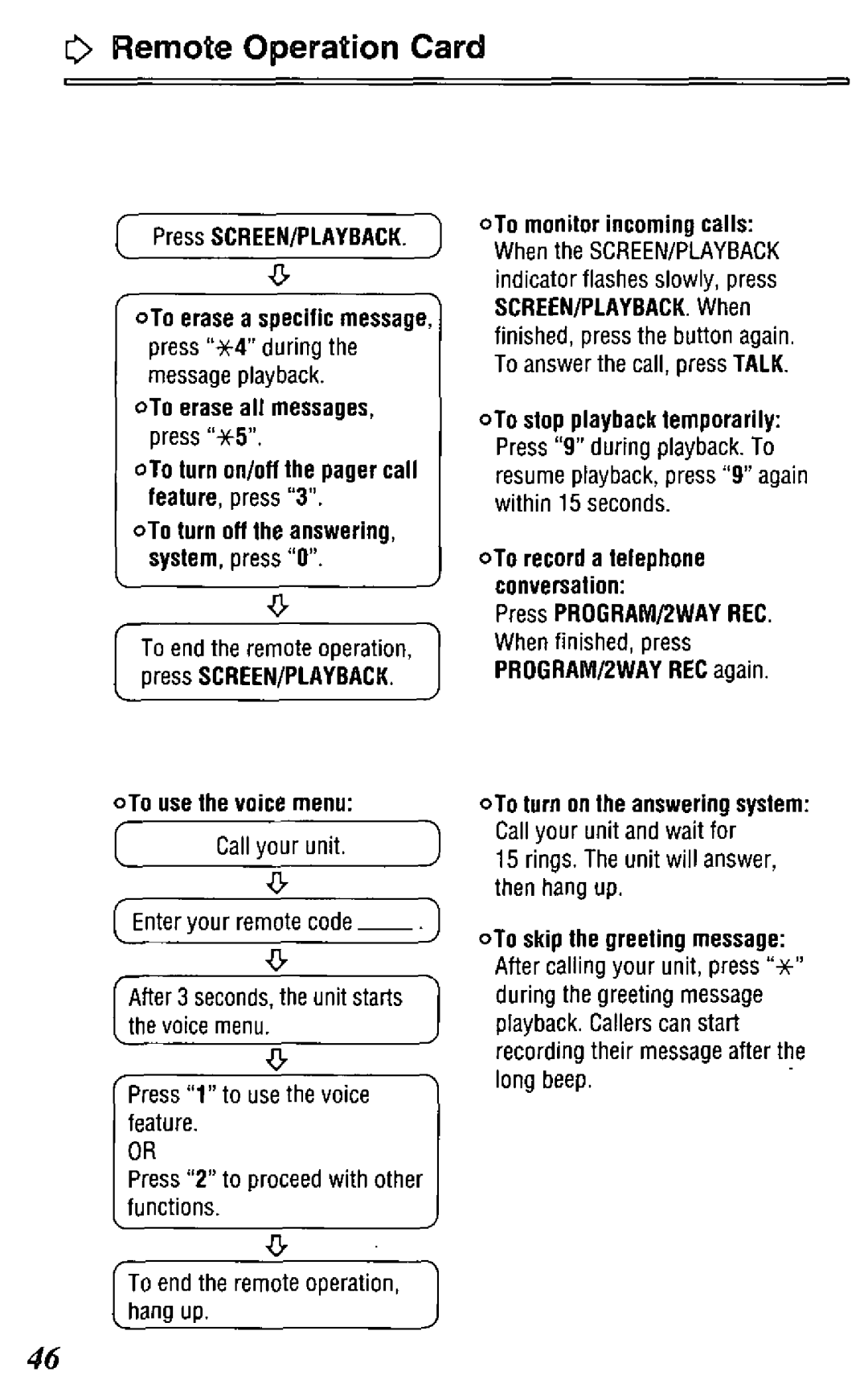 Panasonic KX-TCM418-B manual 