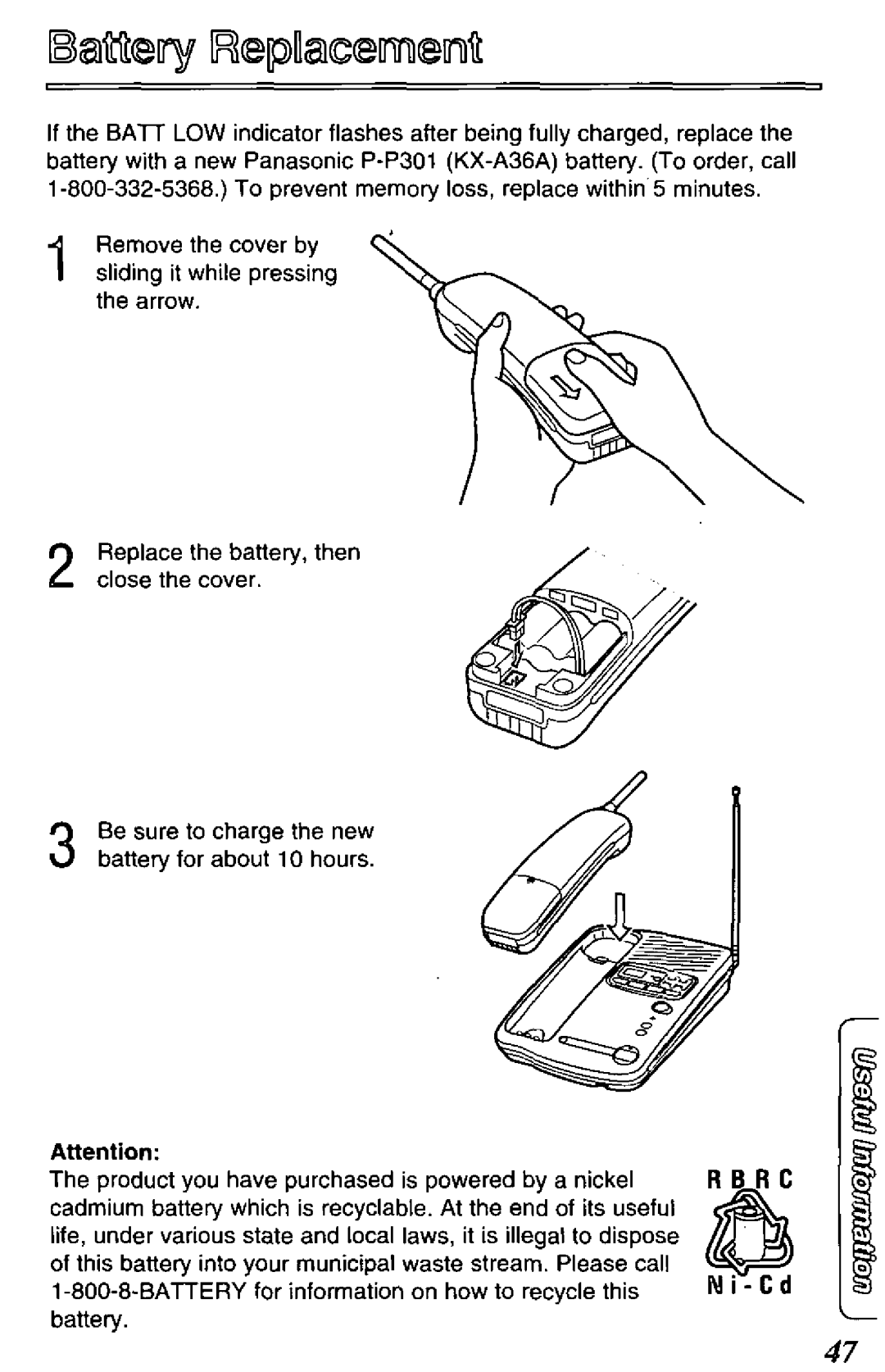 Panasonic KX-TCM418-B manual 