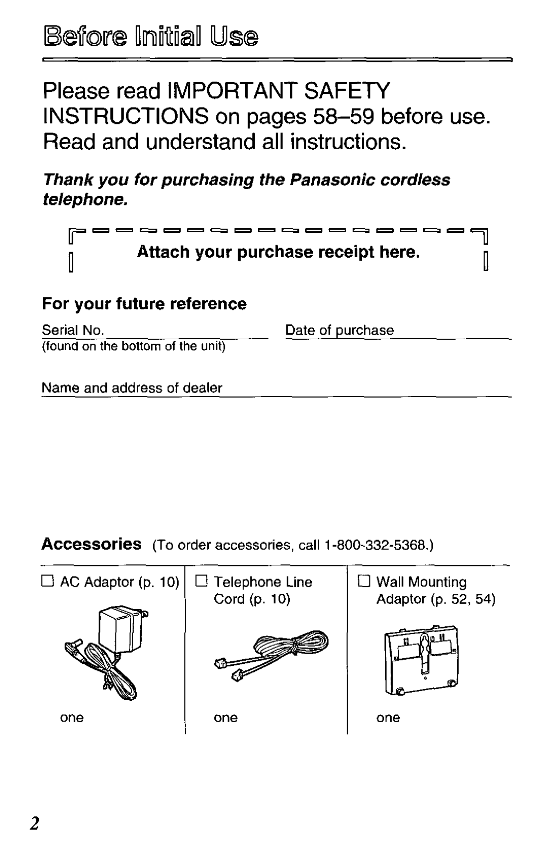 Panasonic KX-TCM420-B manual 