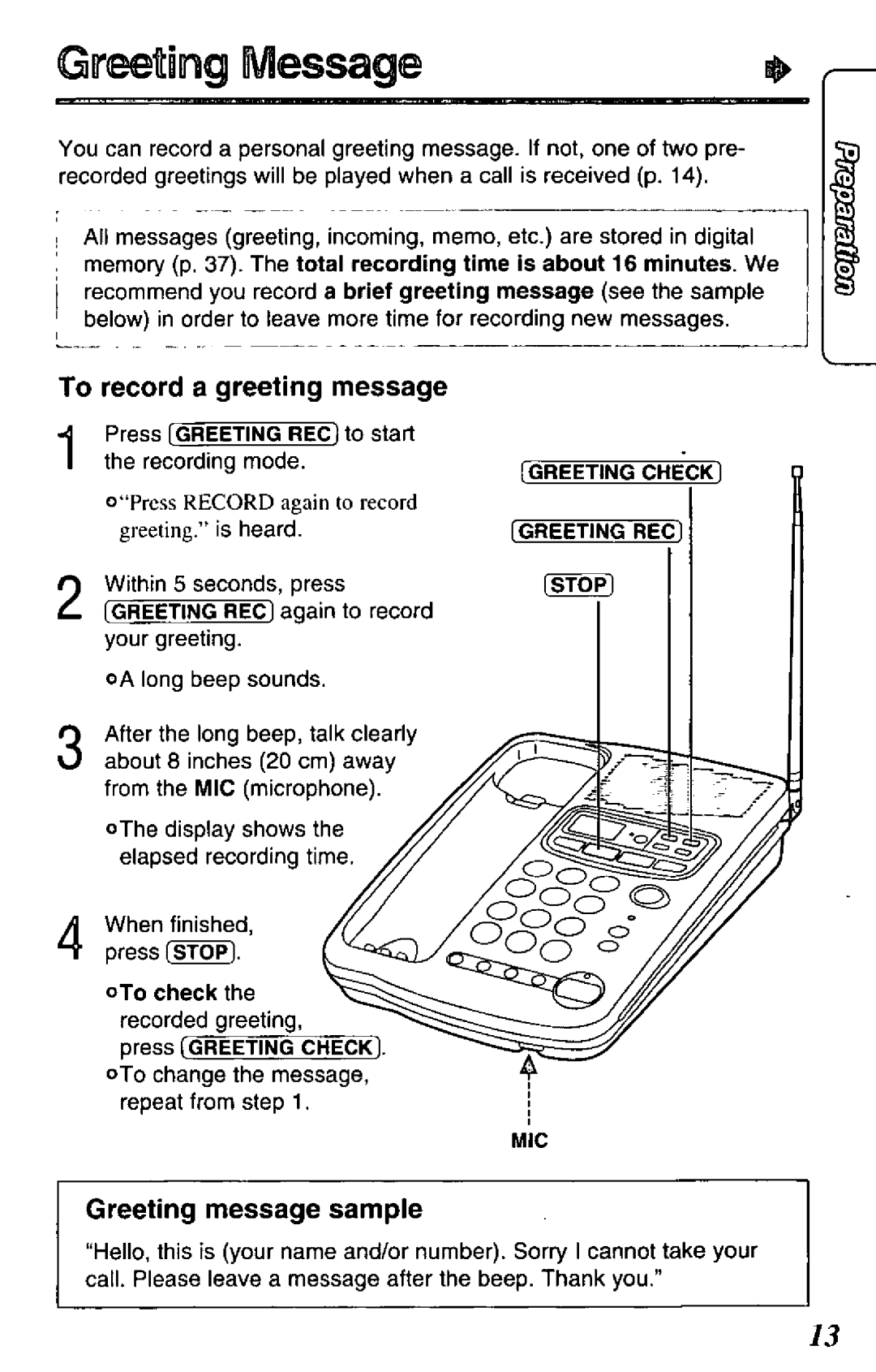 Panasonic KX-TCM424-W, KX-TCM424-B manual 