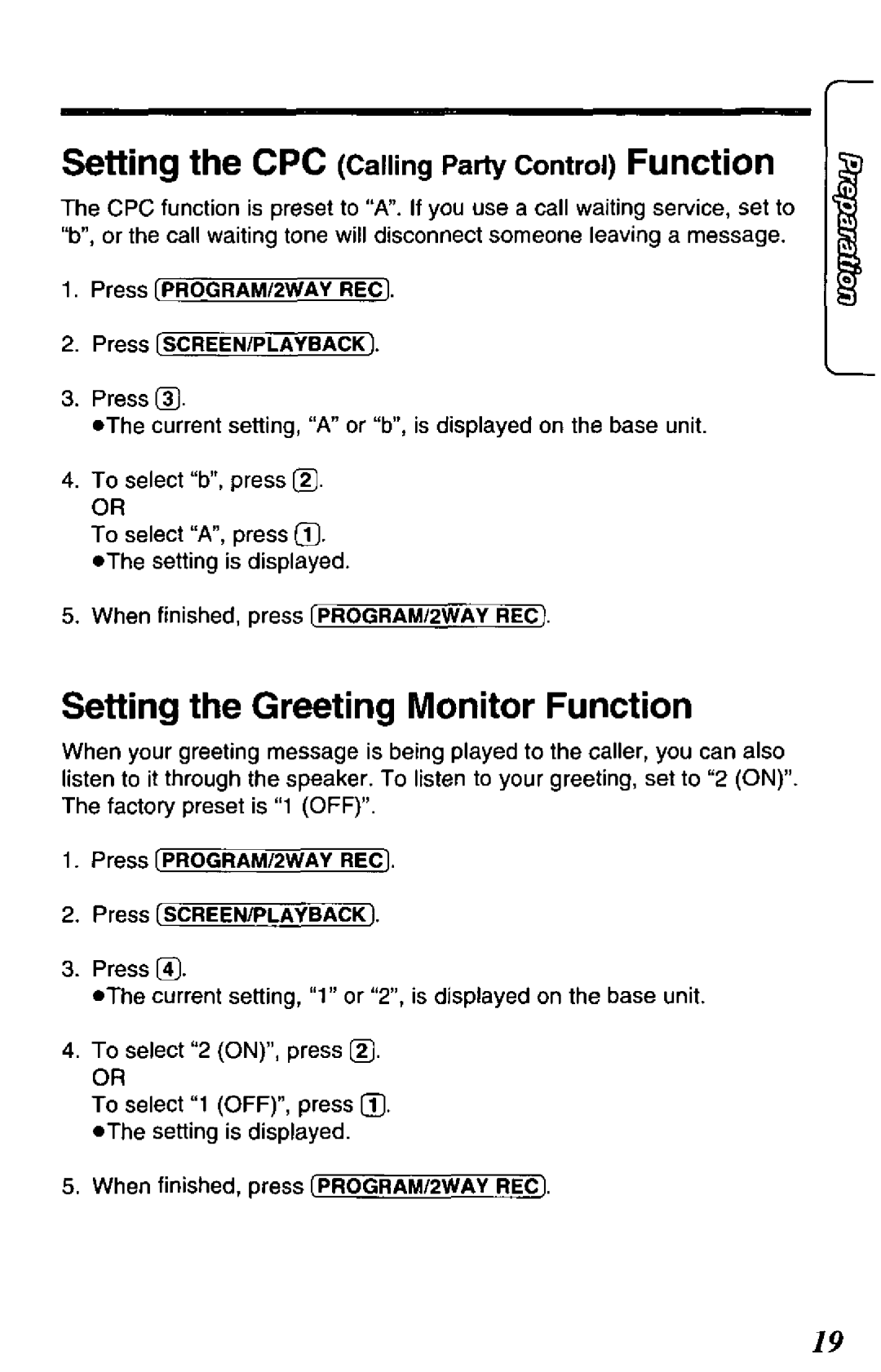 Panasonic KX-TCM424-W, KX-TCM424-B manual 