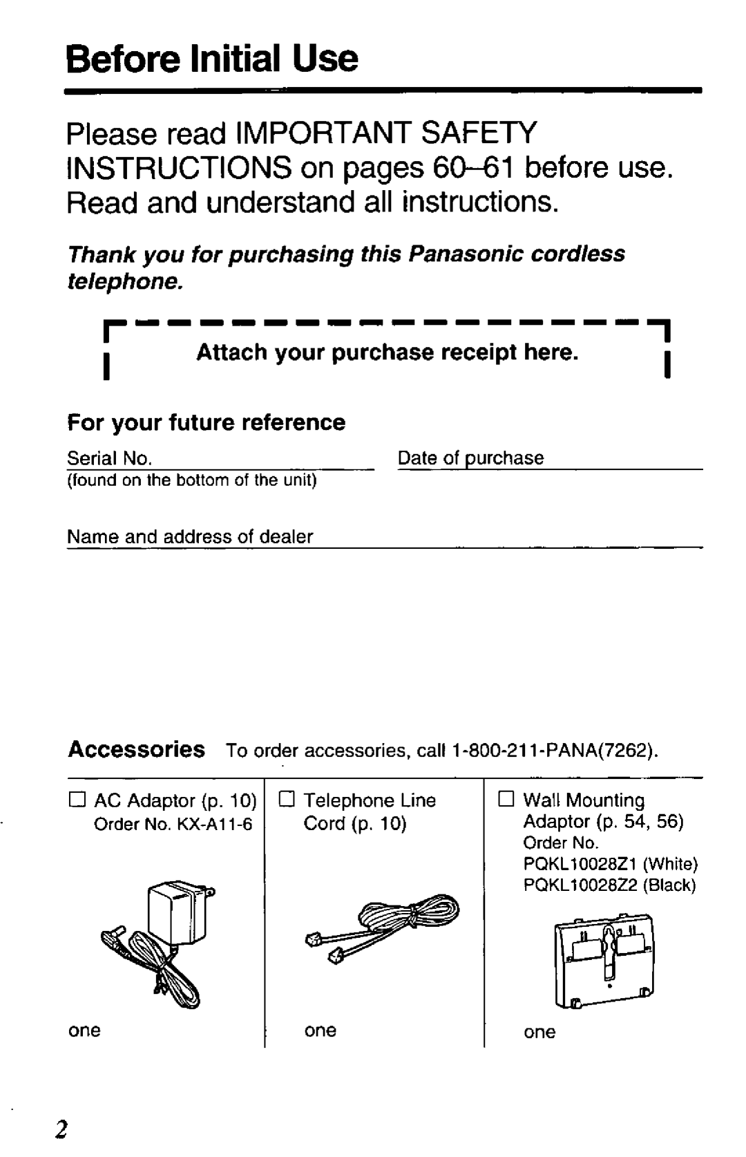 Panasonic KX-TCM424-B, KX-TCM424-W manual 