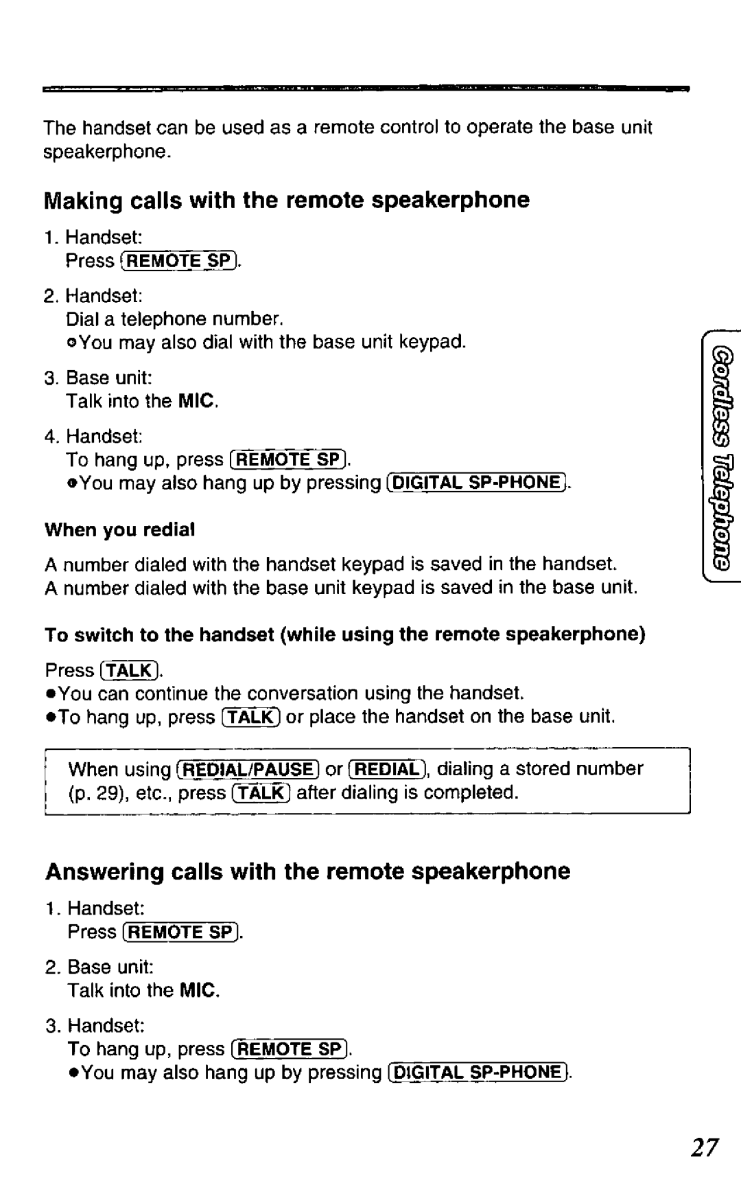 Panasonic KX-TCM424-W, KX-TCM424-B manual 