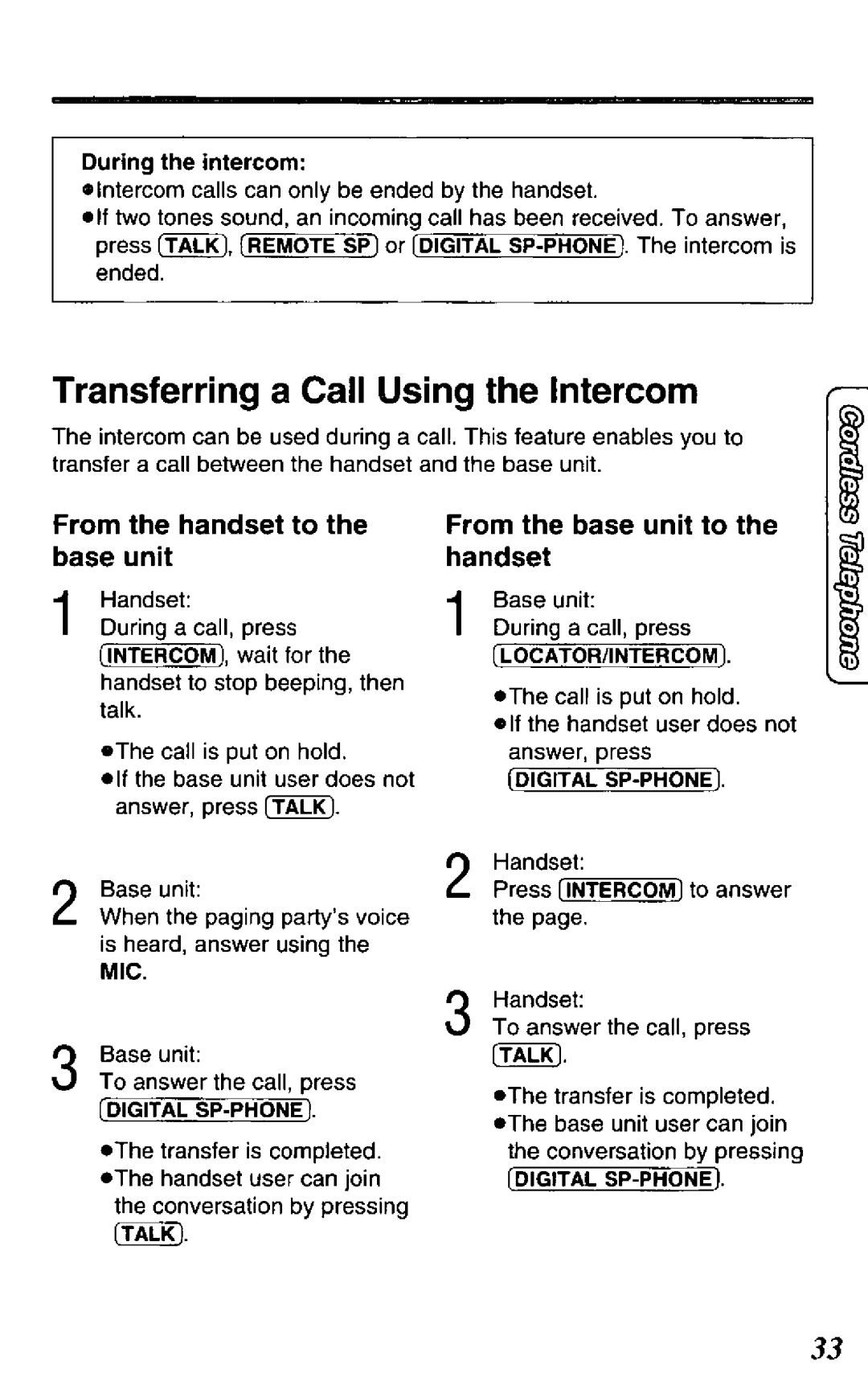 Panasonic KX-TCM424-W, KX-TCM424-B manual 