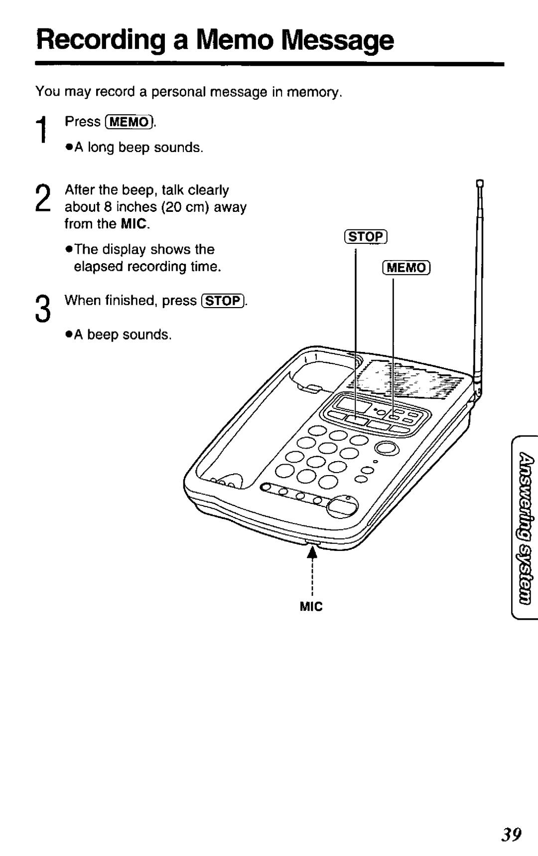 Panasonic KX-TCM424-W, KX-TCM424-B manual 