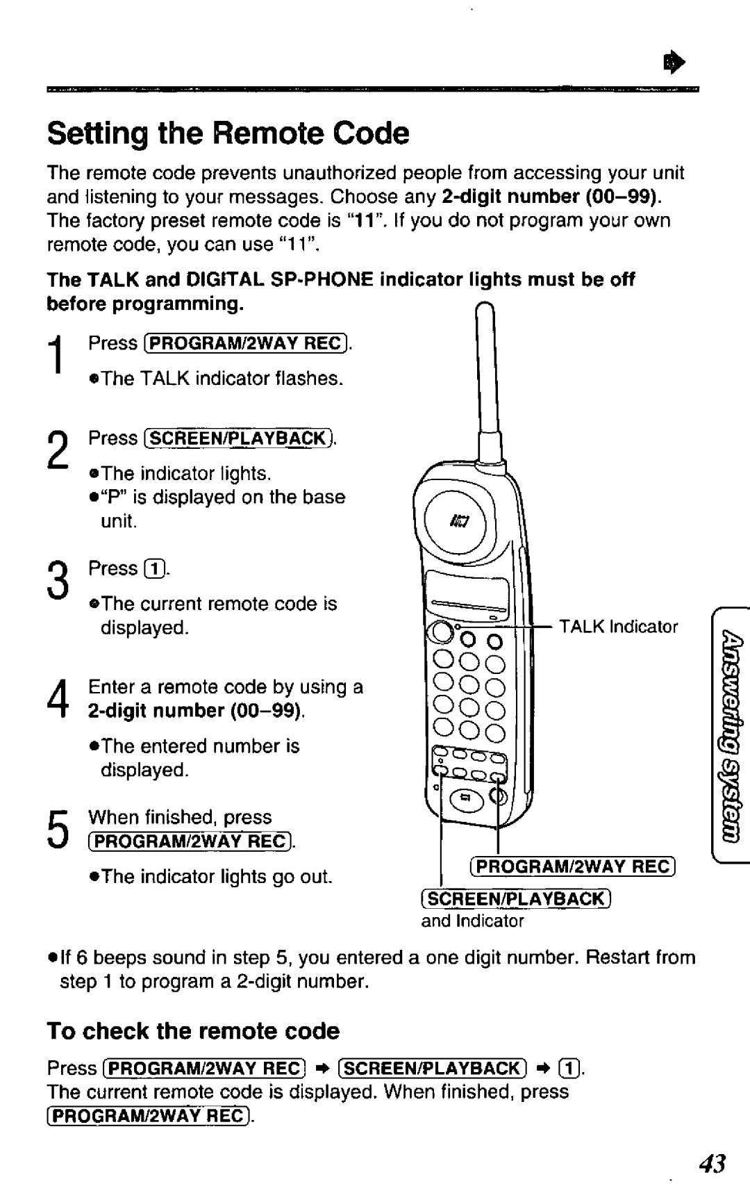 Panasonic KX-TCM424-W, KX-TCM424-B manual 