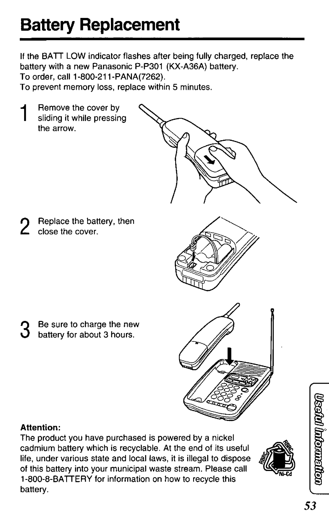 Panasonic KX-TCM424-W, KX-TCM424-B manual 