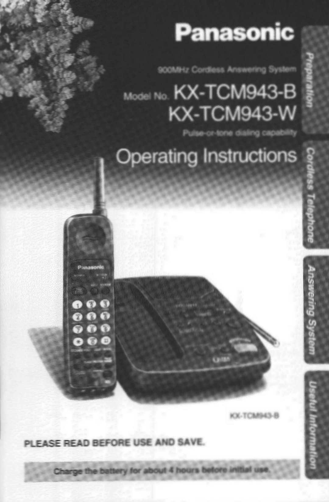 Panasonic KXTCM943W, KX-TCM943-B manual 