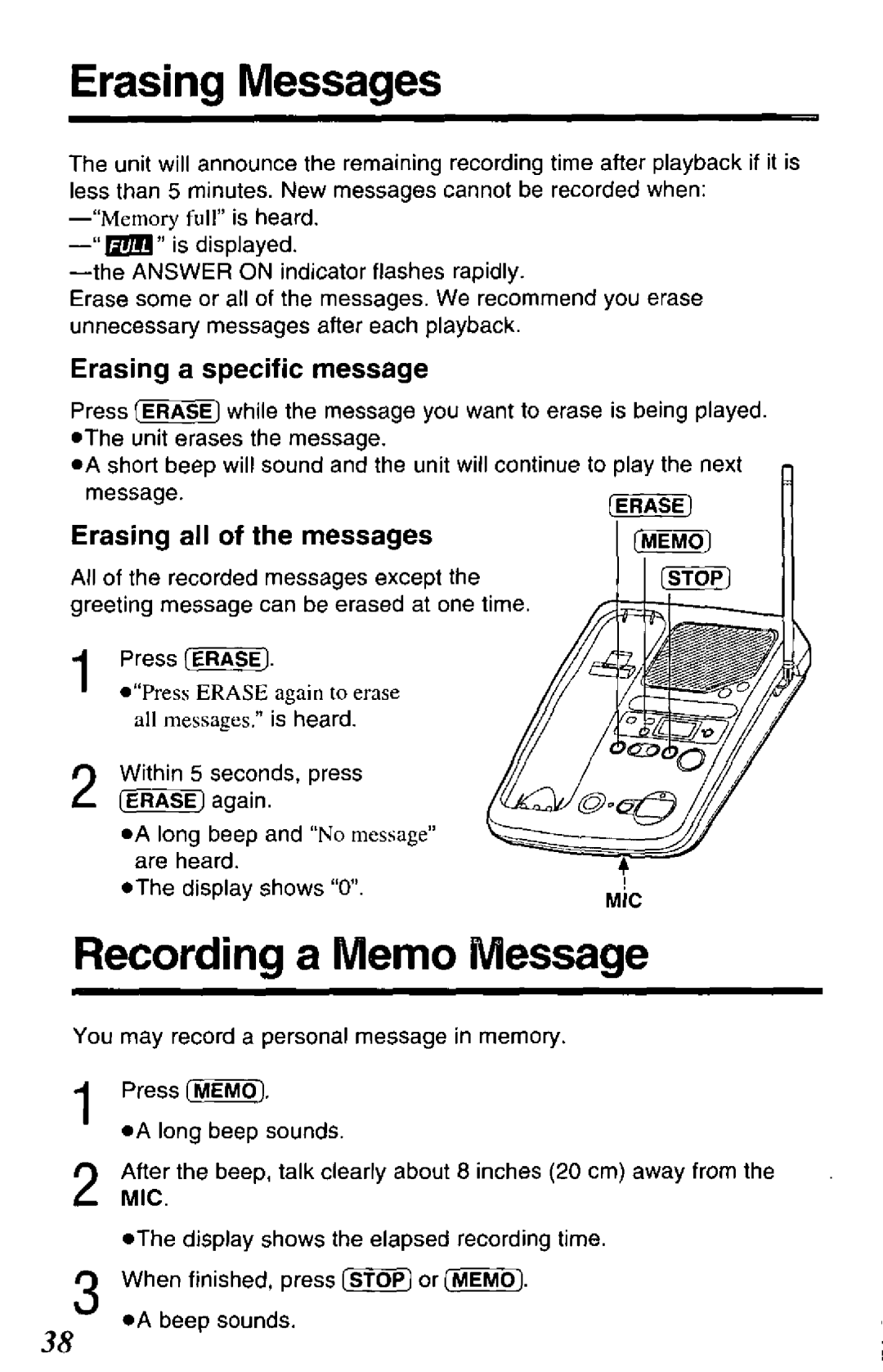 Panasonic KX-TCM943-B, KXTCM943W manual 