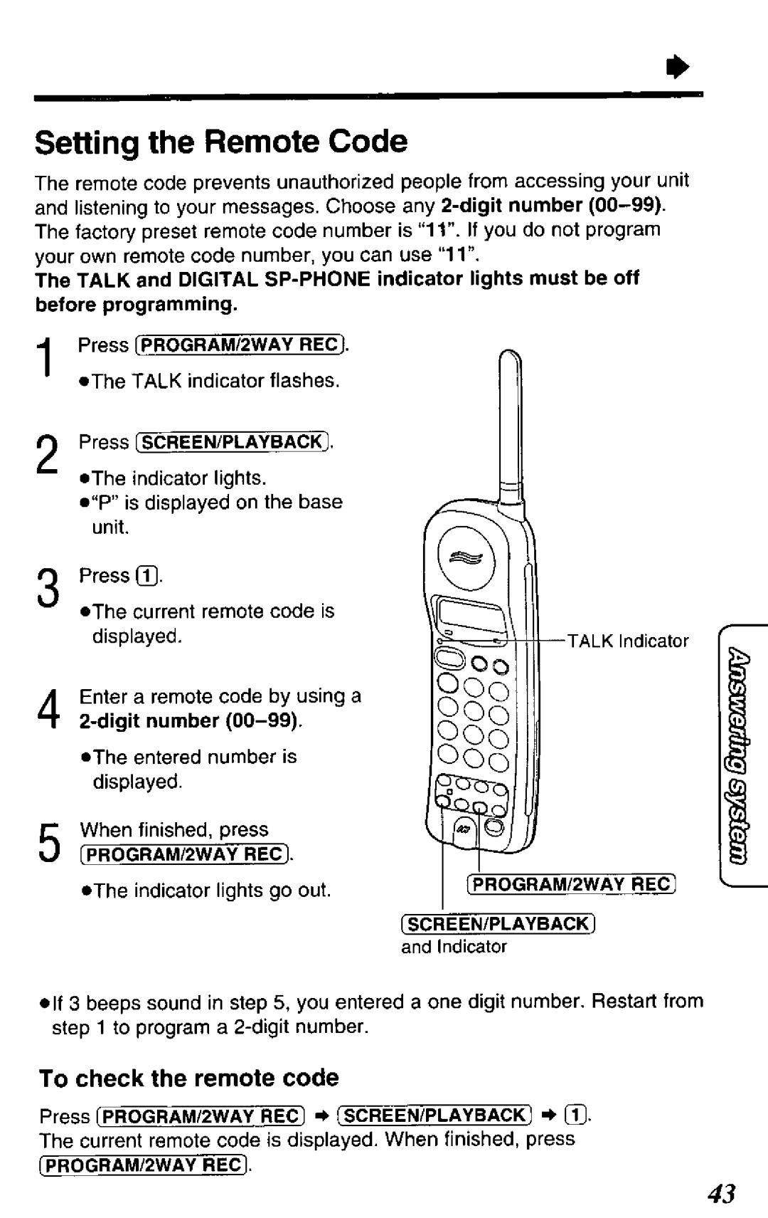 Panasonic KXTCM943W, KX-TCM943-B manual 