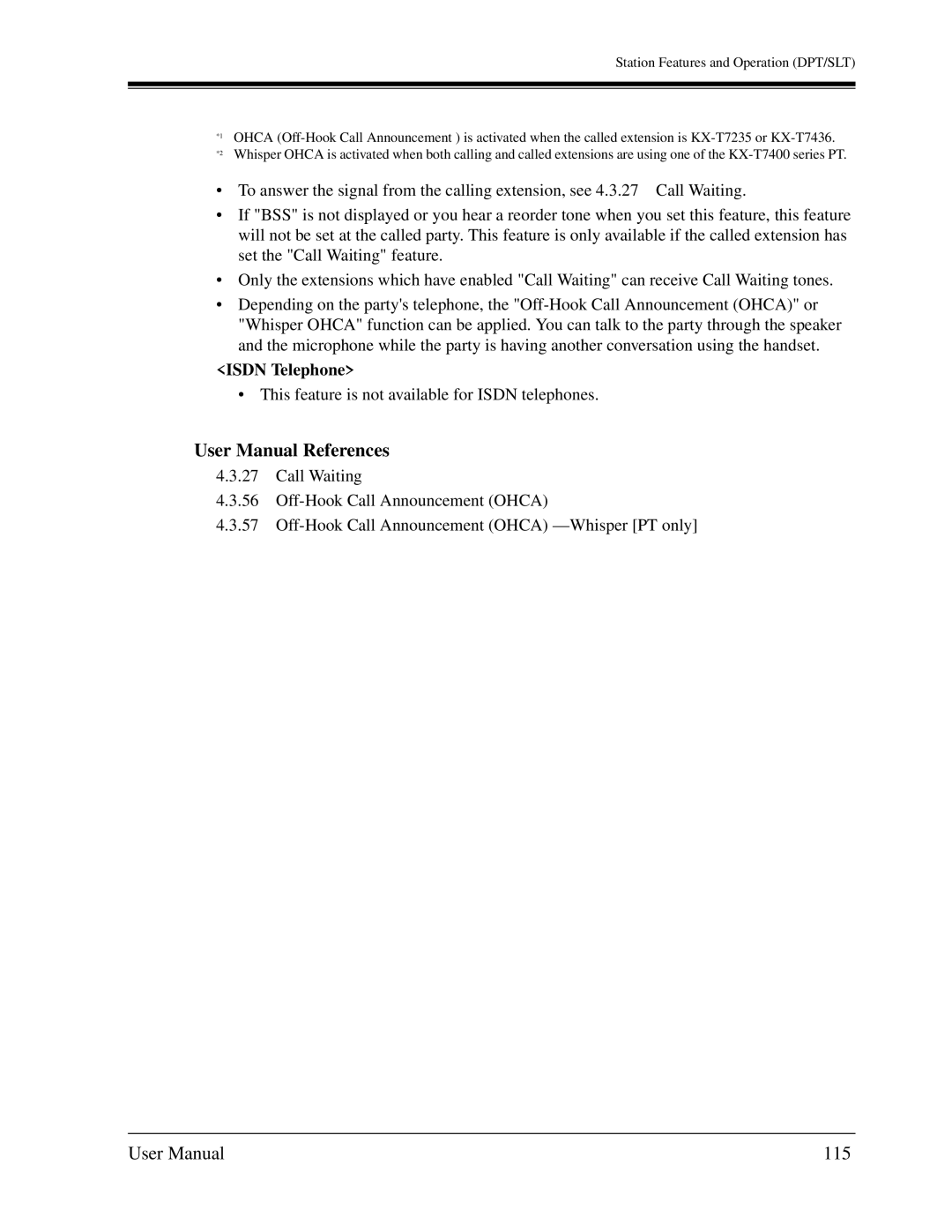 Panasonic KX-TD1232C user manual 115, Isdn Telephone 