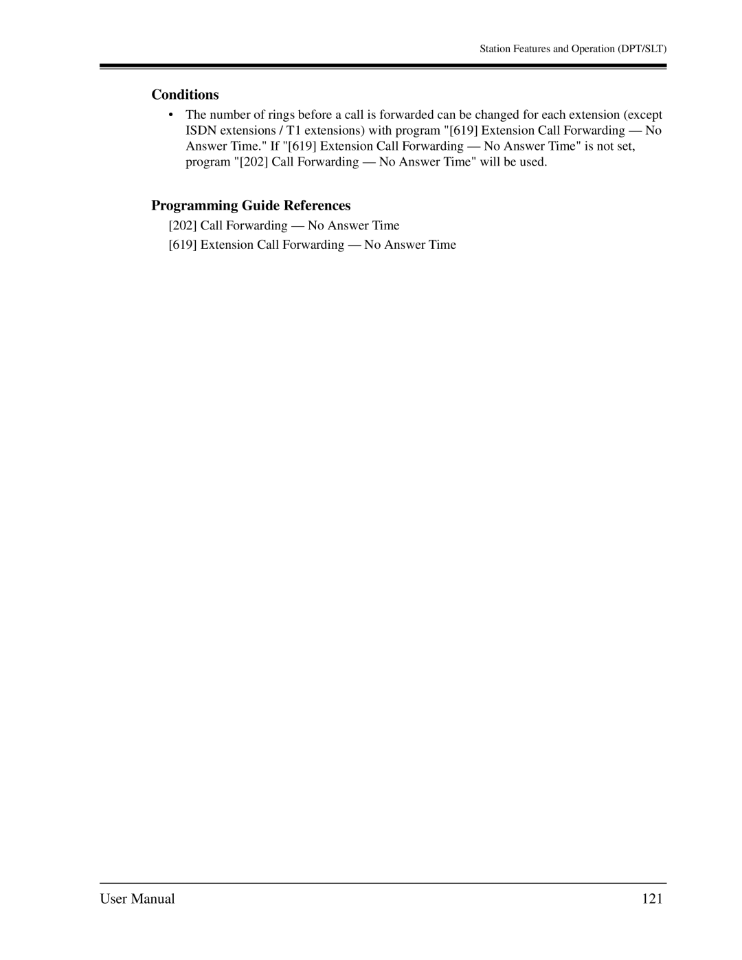 Panasonic KX-TD1232C user manual Conditions, 121 