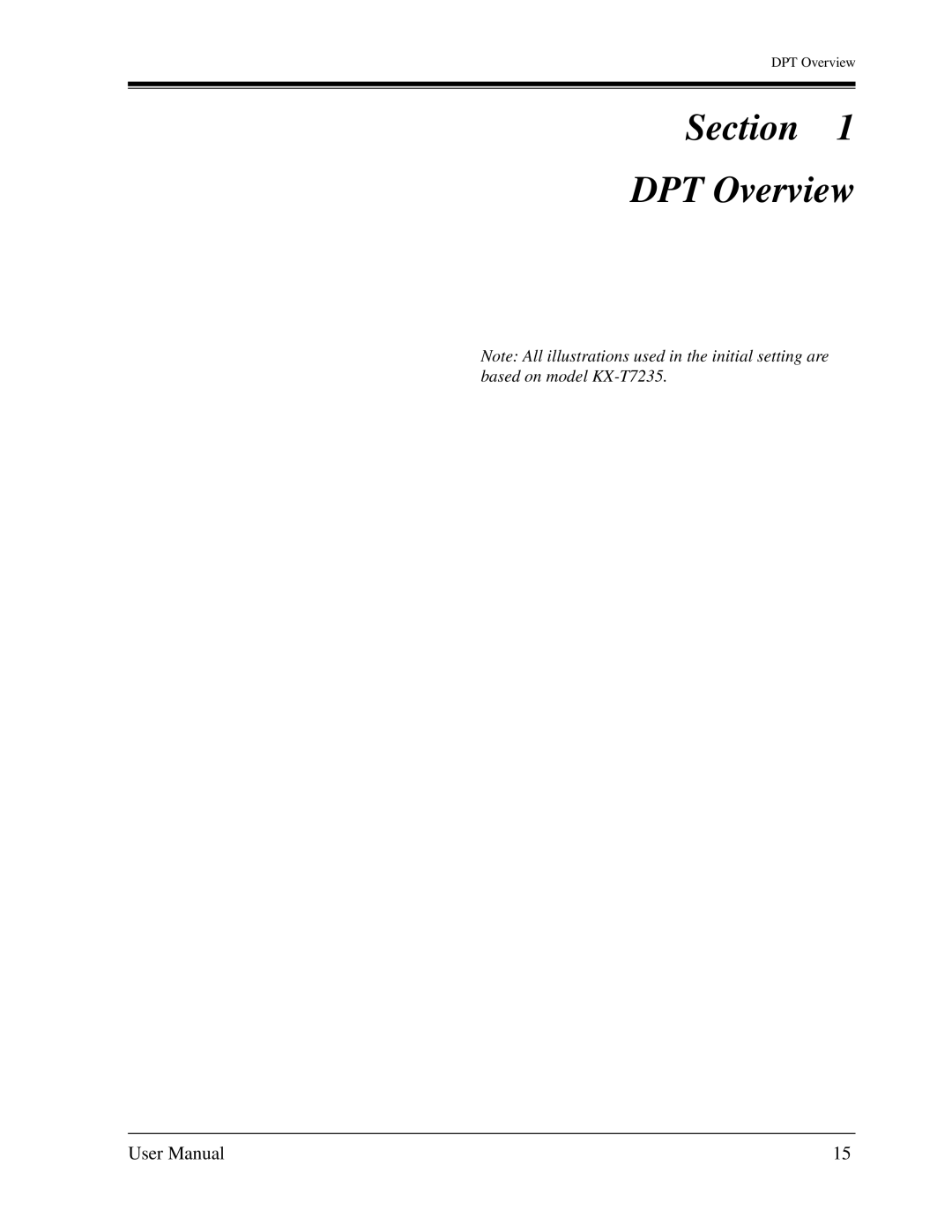 Panasonic KX-TD1232C user manual Section DPT Overview 