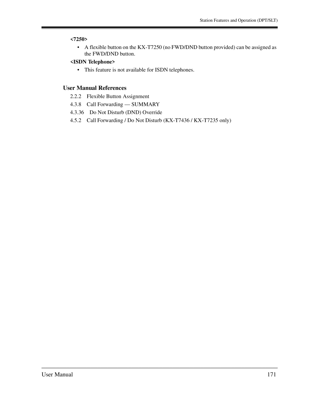 Panasonic KX-TD1232C user manual 171, 7250 