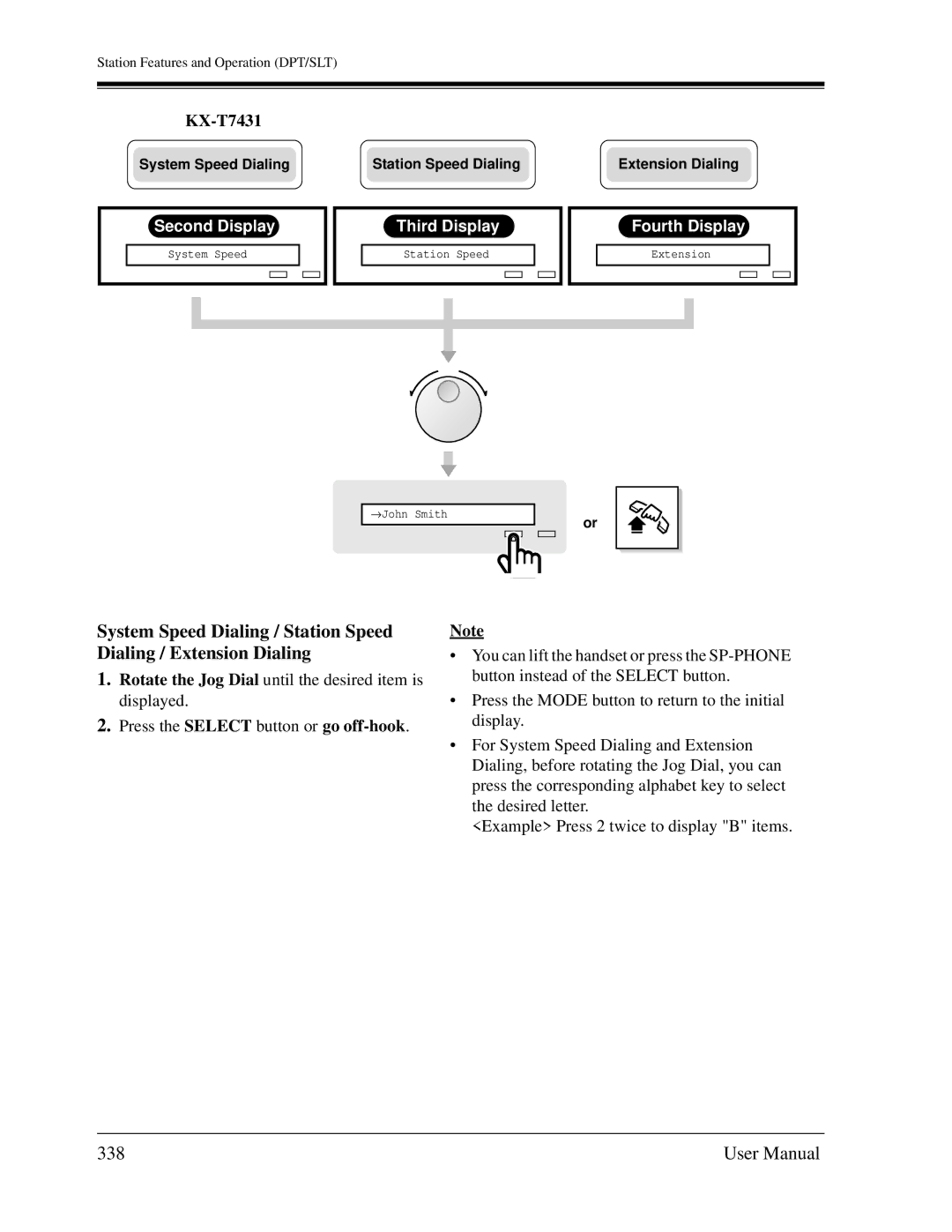 Panasonic KX-TD1232C user manual 338, KX-T7431 