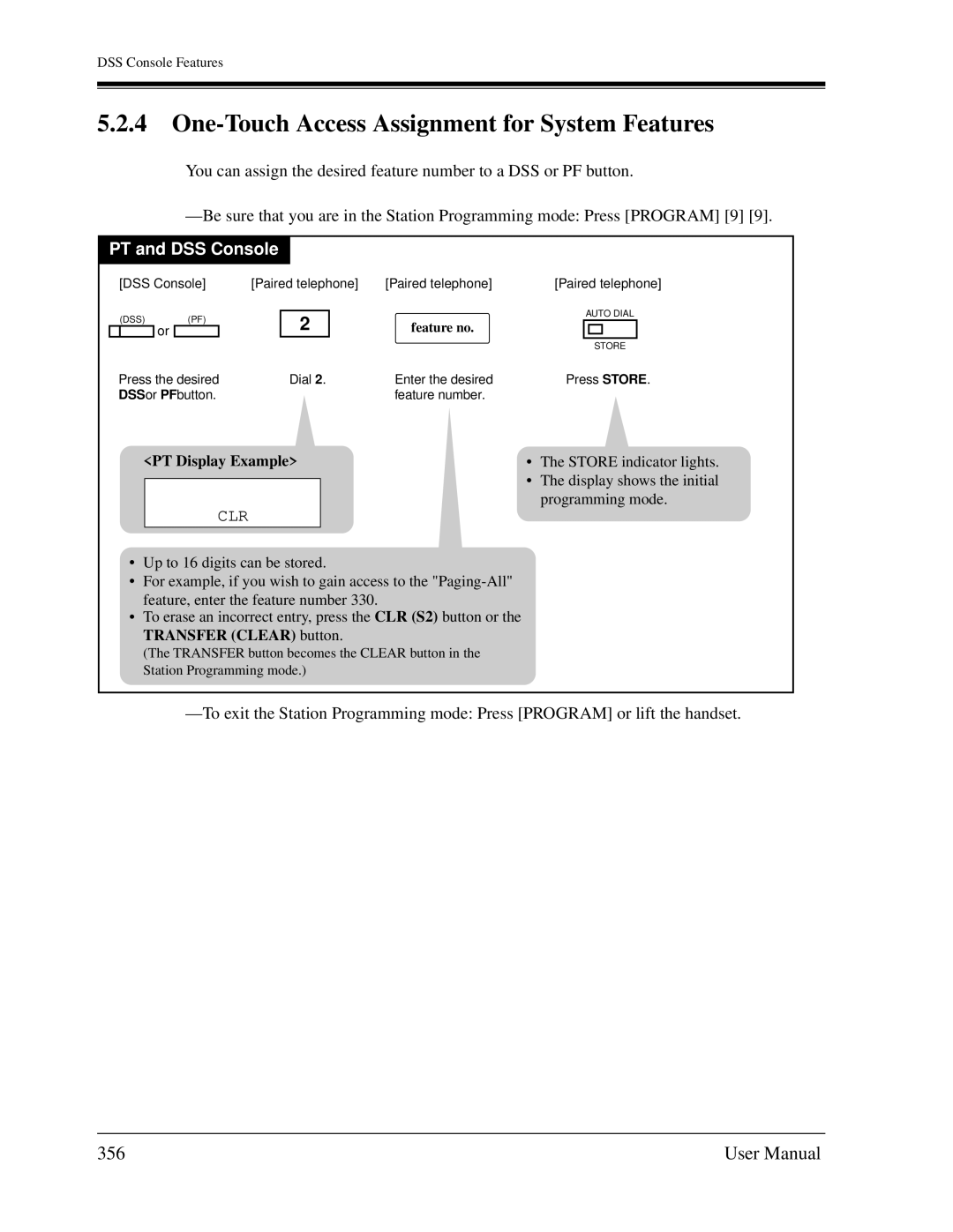 Panasonic KX-TD1232C user manual One-Touch Access Assignment for System Features, 356, Feature no 