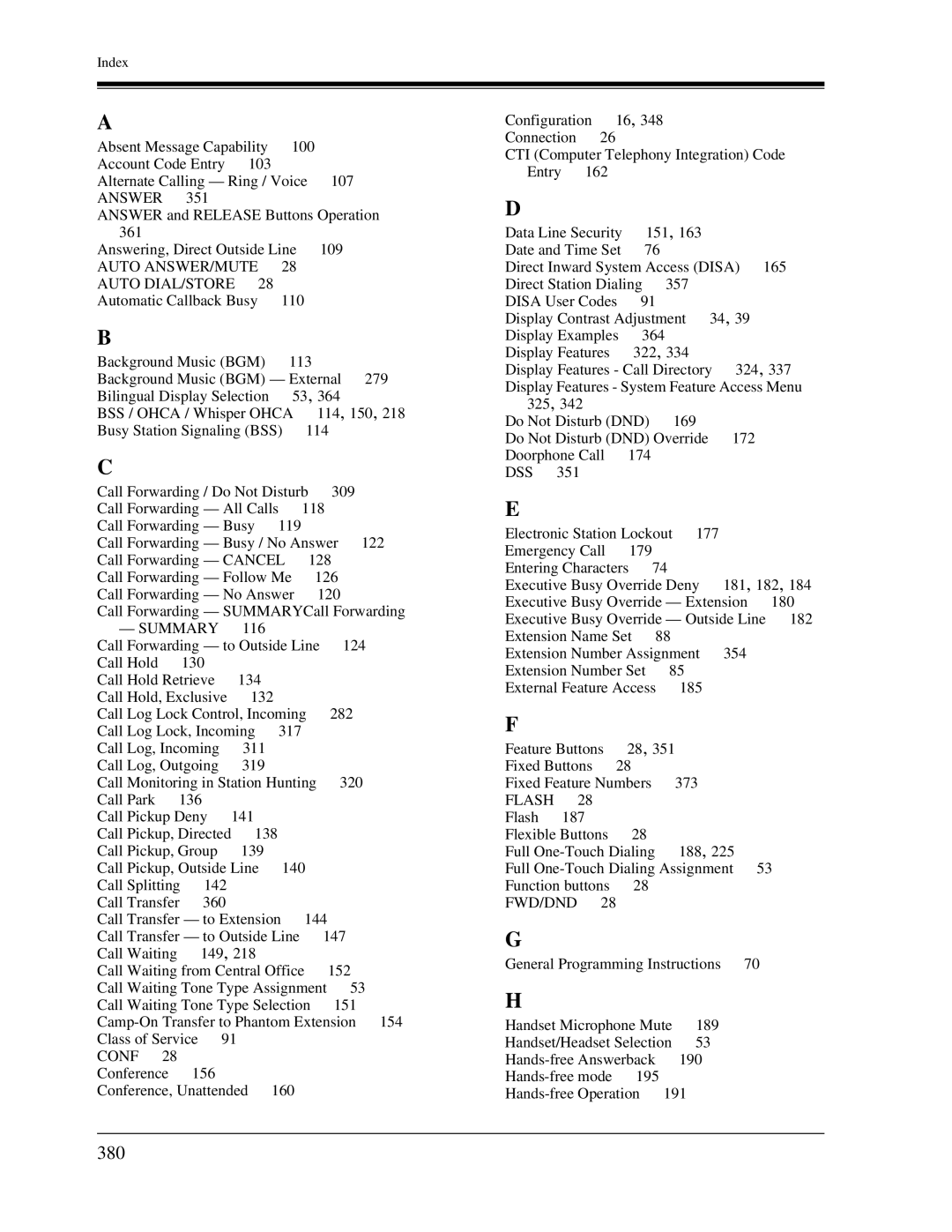 Panasonic KX-TD1232C user manual 380, Auto ANSWER/MUTE Auto DIAL/STORE 