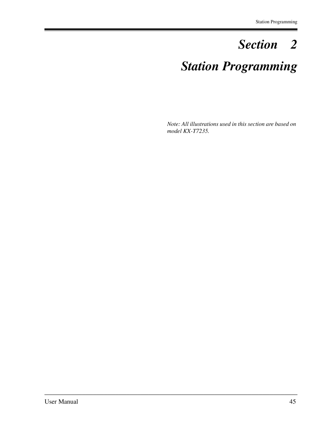 Panasonic KX-TD1232C user manual Section Station Programming 