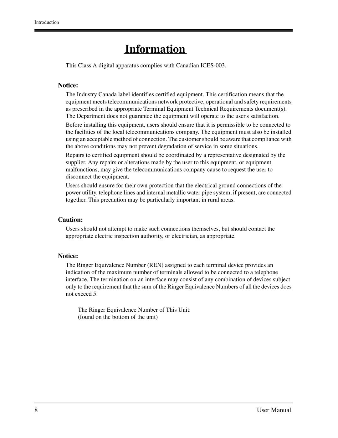 Panasonic KX-TD1232C user manual Information 