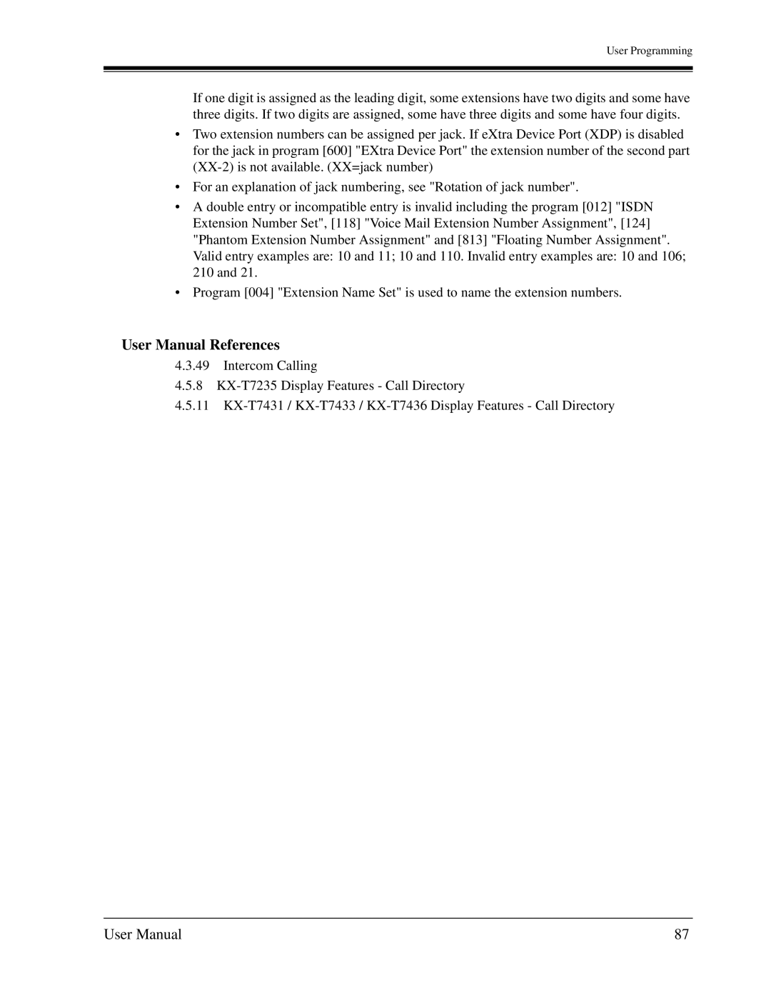 Panasonic KX-TD1232C user manual User Programming 