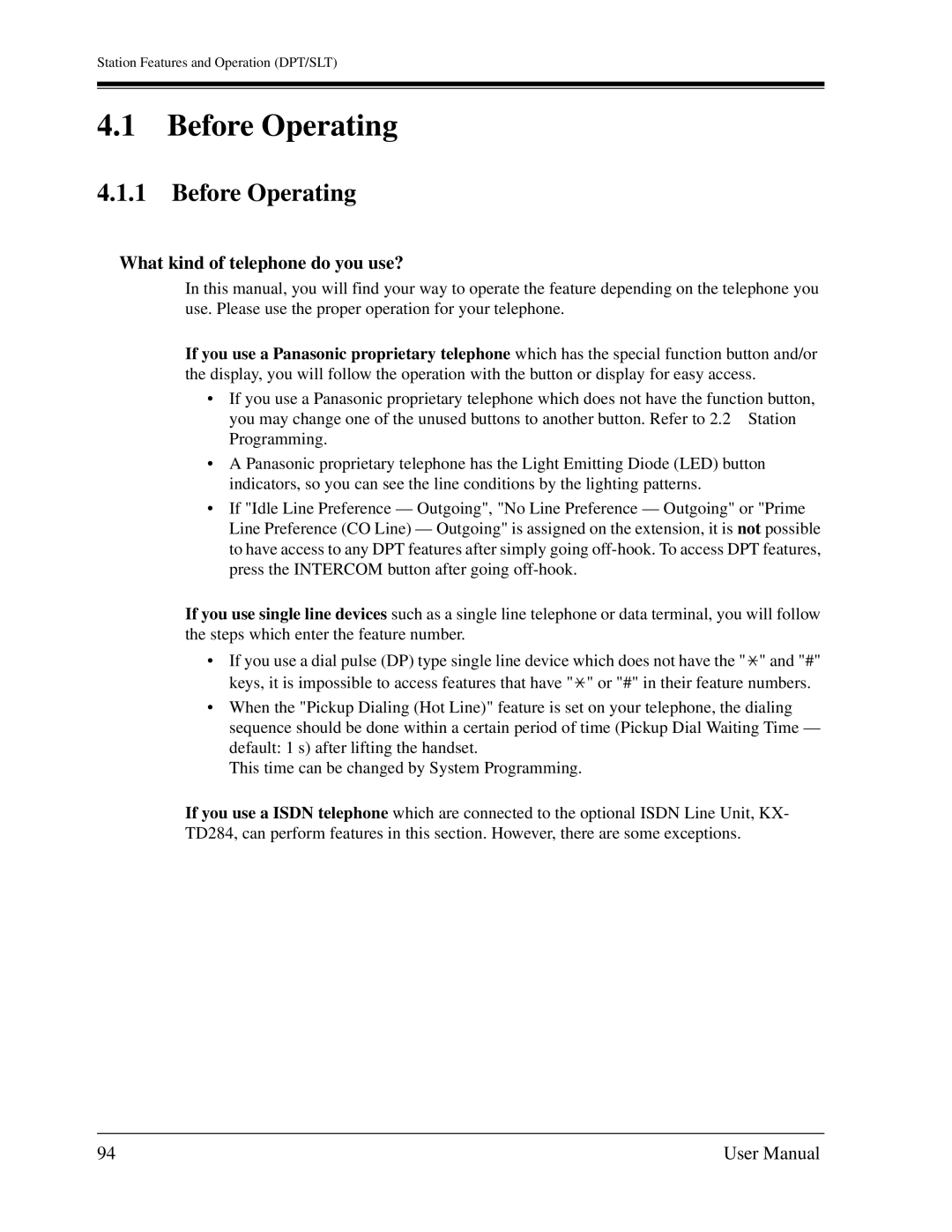 Panasonic KX-TD1232C user manual Before Operating, What kind of telephone do you use? 