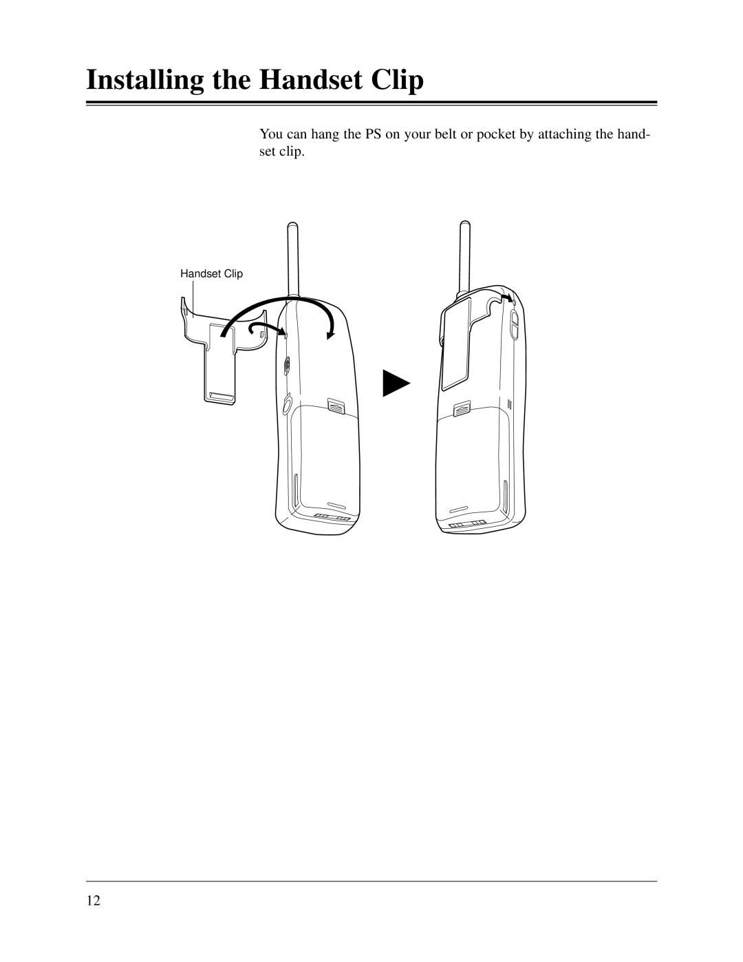 Panasonic KX-TD1232CE, KX-TD816CE user manual Installing the Handset Clip 