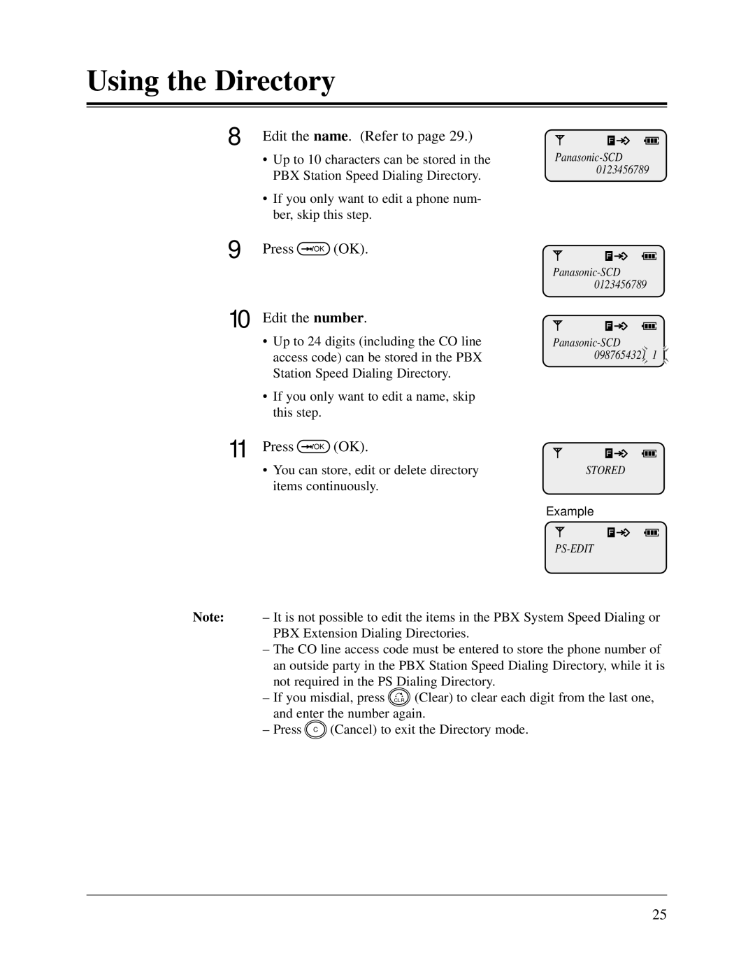 Panasonic KX-TD816CE, KX-TD1232CE user manual Edit the name. Refer to, Press OK OK Edit the number 