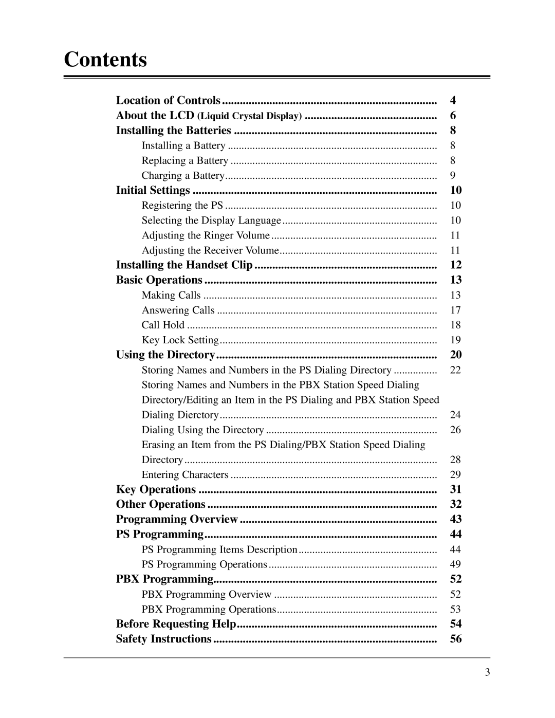 Panasonic KX-TD816CE, KX-TD1232CE user manual Contents 