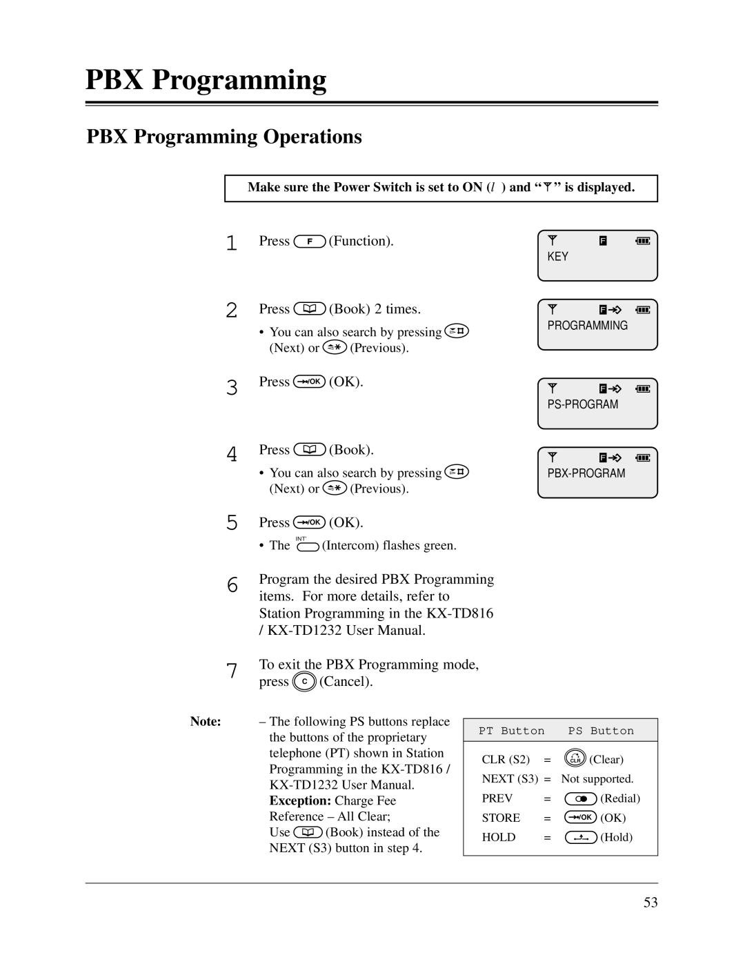 Panasonic KX-TD816CE, KX-TD1232CE user manual PBX Programming Operations 