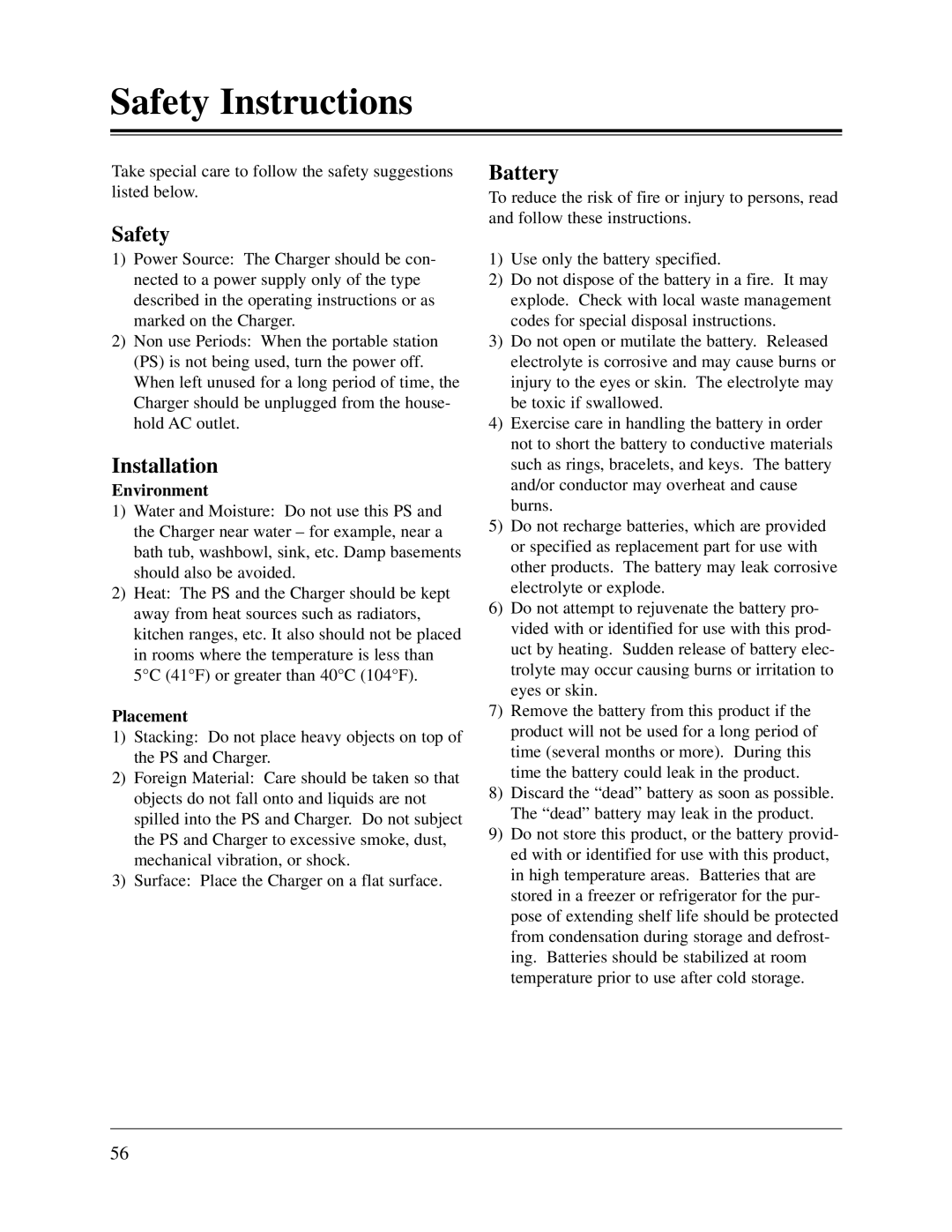 Panasonic KX-TD1232CE, KX-TD816CE user manual Safety Instructions, Environment, Placement 