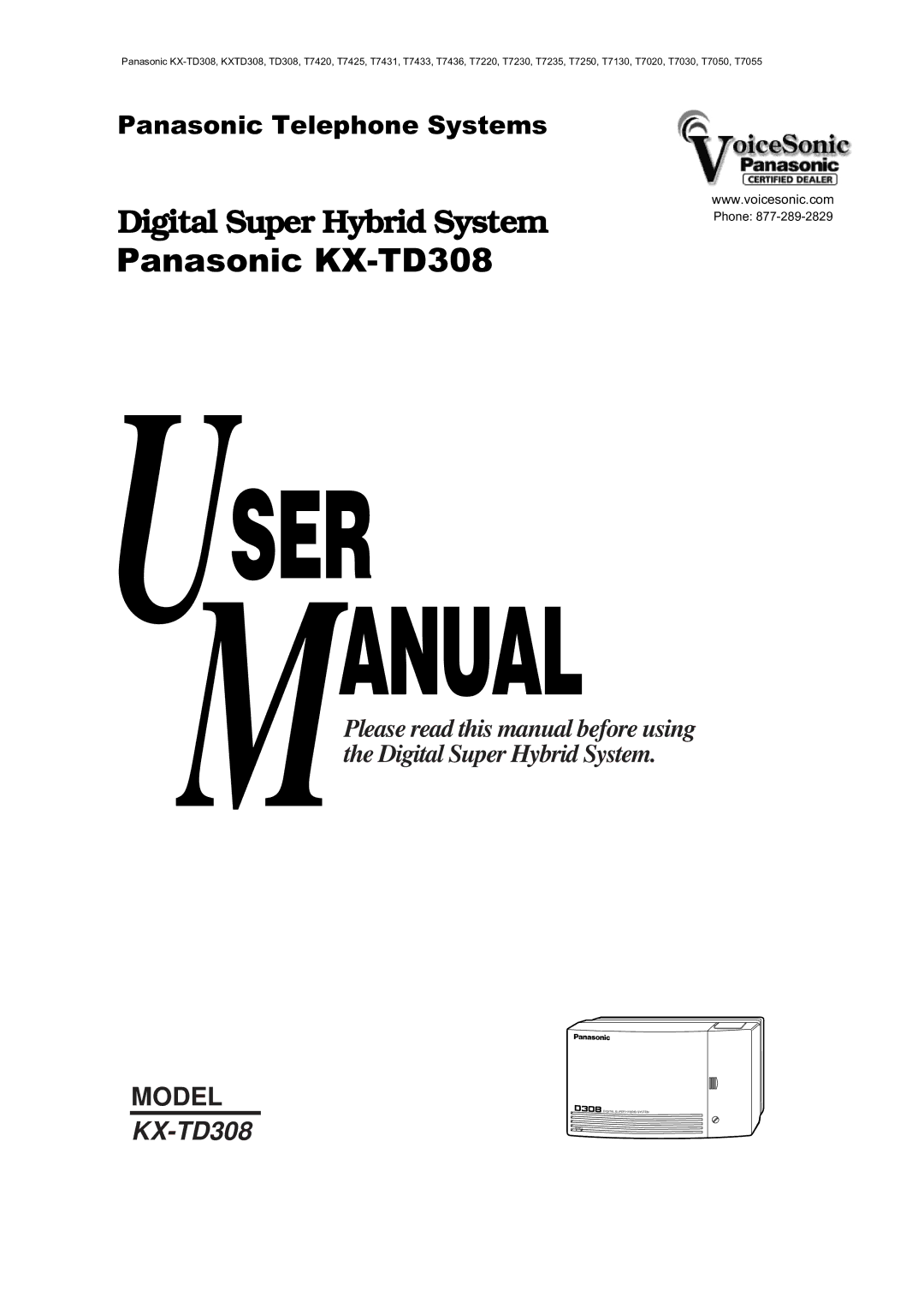 Panasonic manual Panasonic KX-TD308 