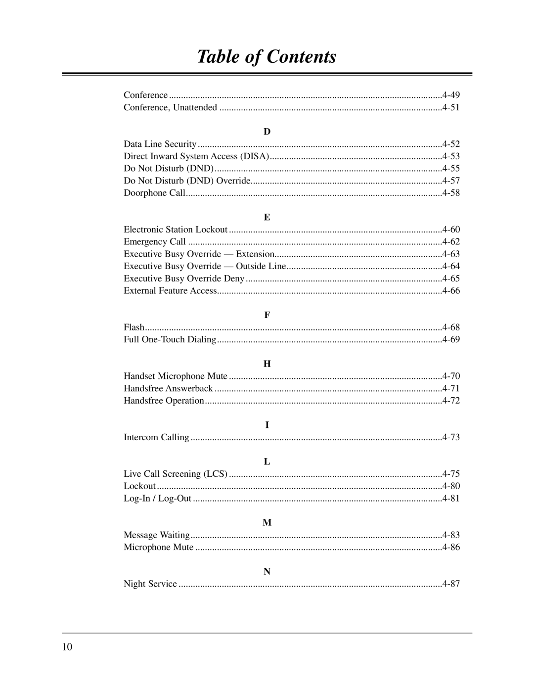 Panasonic KX-TD308 manual Table of Contents 