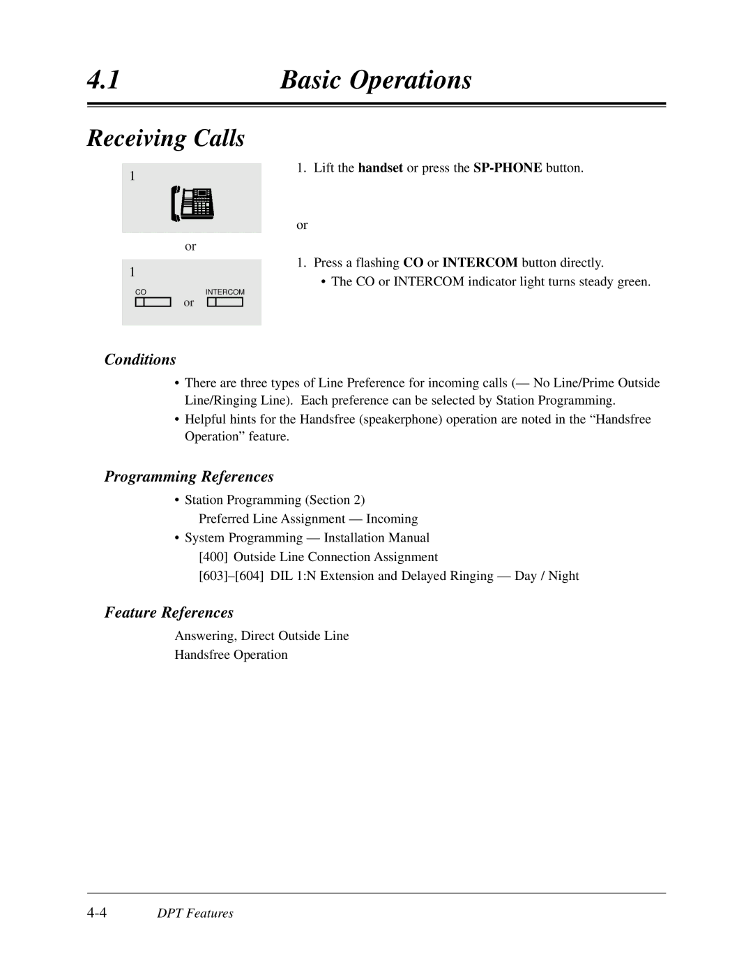 Panasonic KX-TD308 manual Receiving Calls 