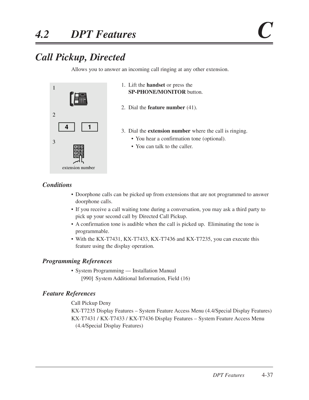 Panasonic KX-TD308 manual Call Pickup, Directed 