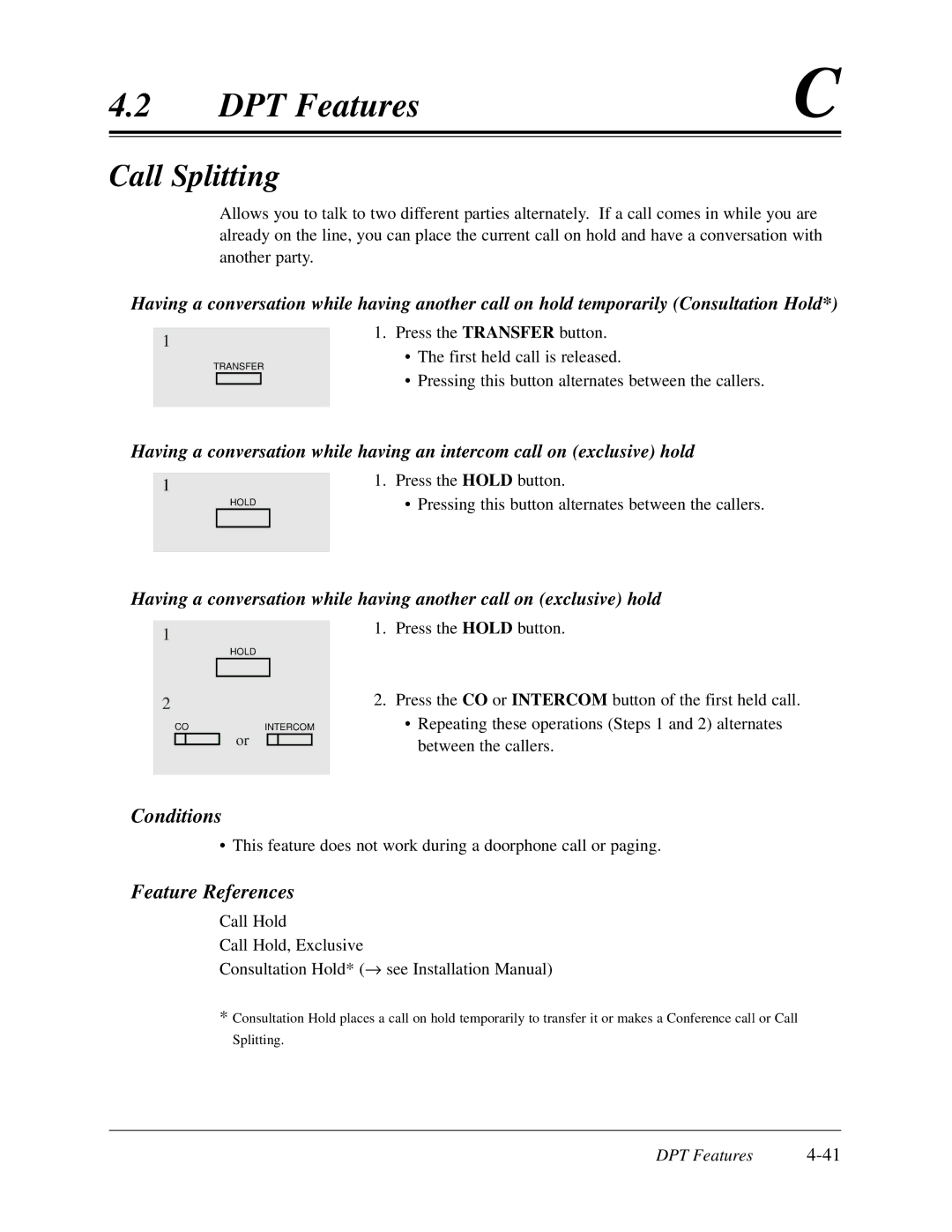 Panasonic KX-TD308 manual Call Splitting 