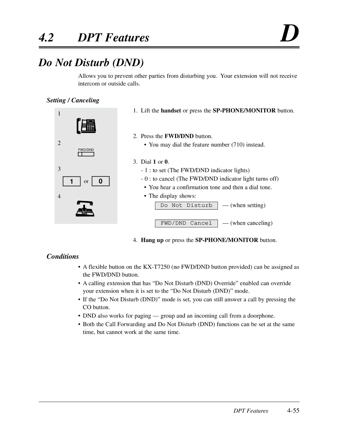 Panasonic KX-TD308 manual Do Not Disturb DND, Setting / Canceling 