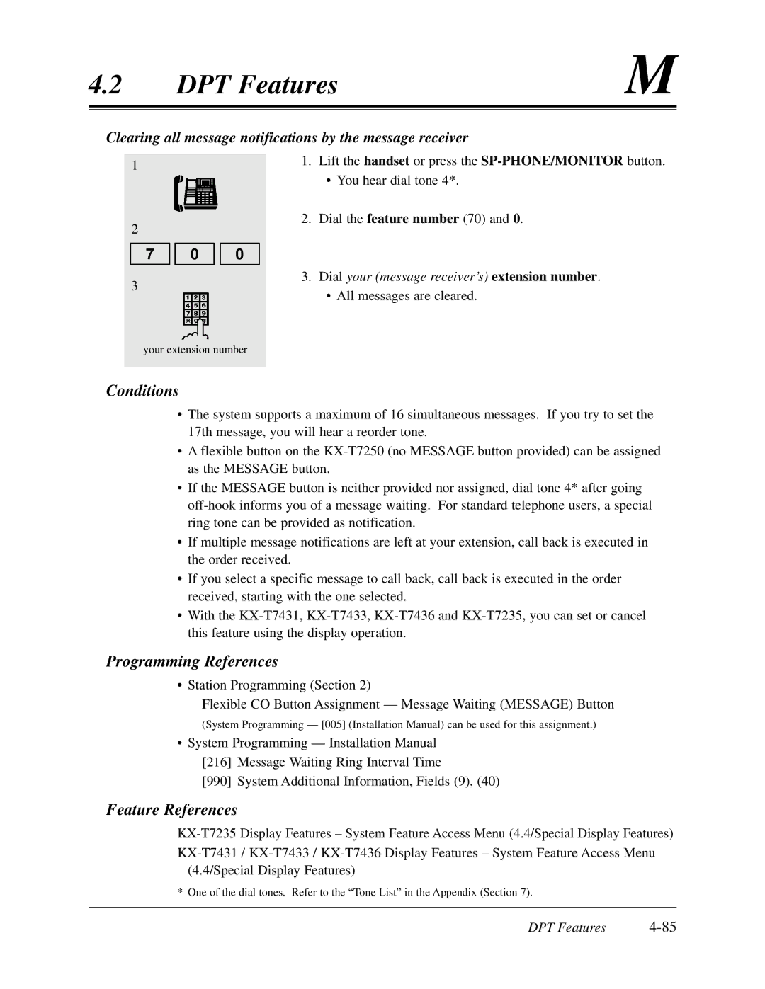 Panasonic KX-TD308 manual Clearing all message notifications by the message receiver 