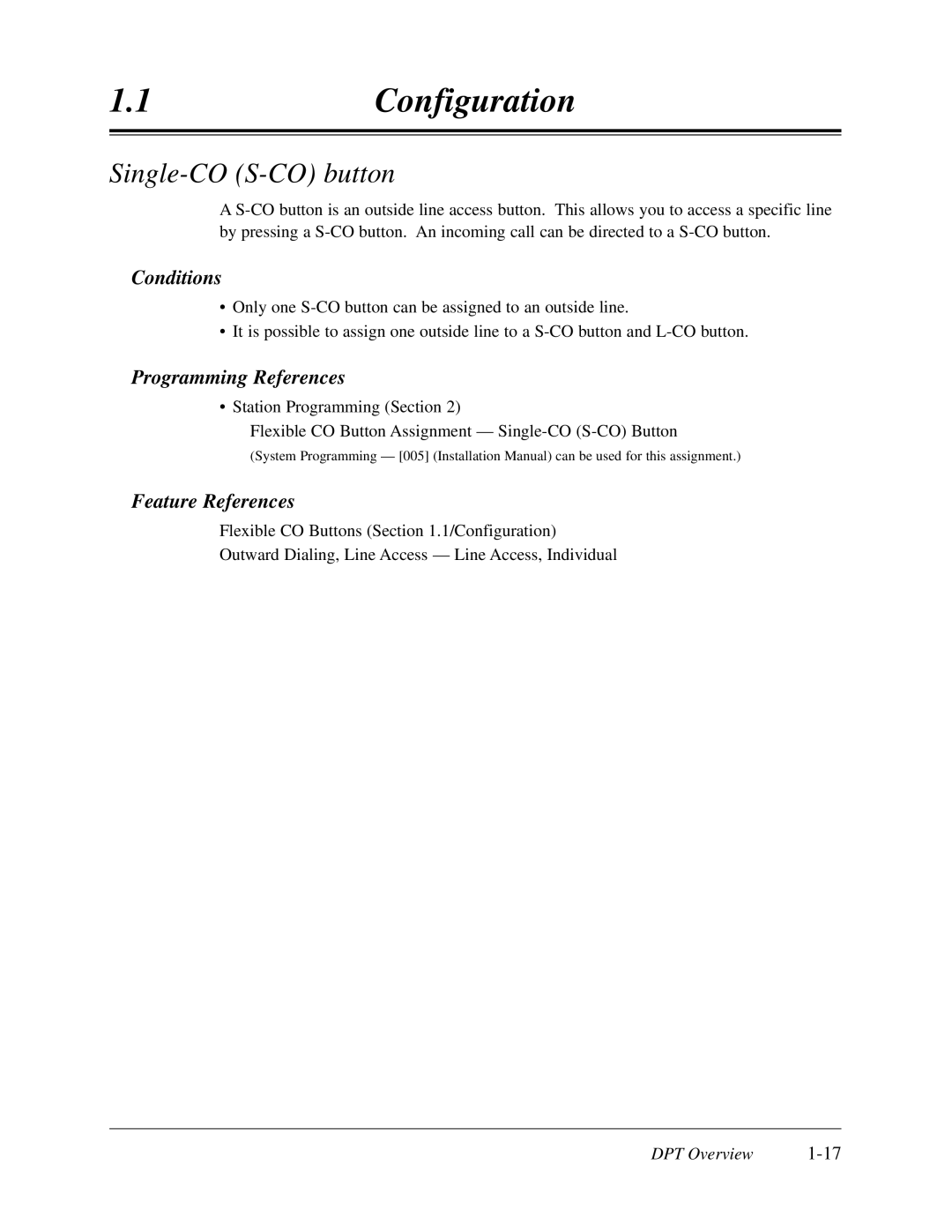 Panasonic KX-TD308 manual Single-CO S-CO button 