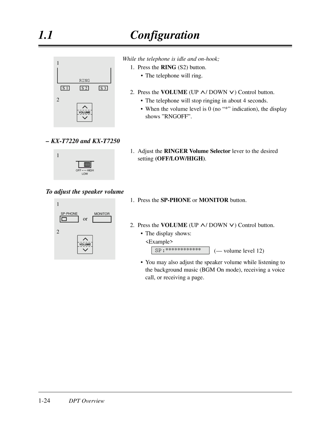 Panasonic KX-TD308 manual KX-T7220 and KX-T7250, 24DPT Overview 