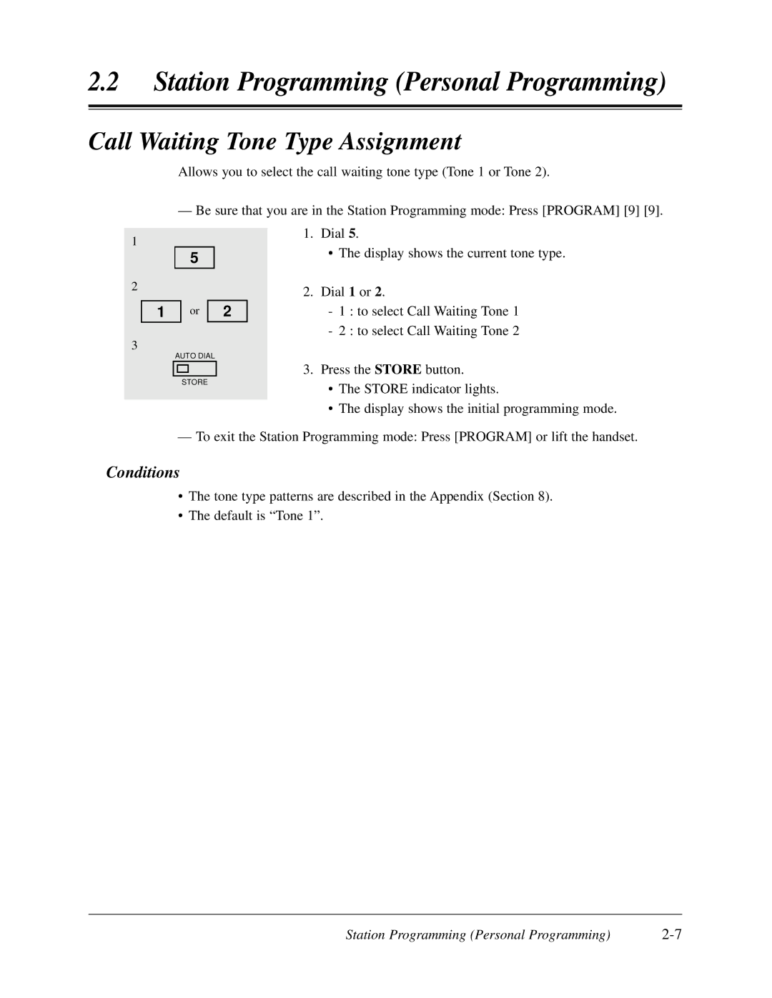 Panasonic KX-TD308 manual Call Waiting Tone Type Assignment 