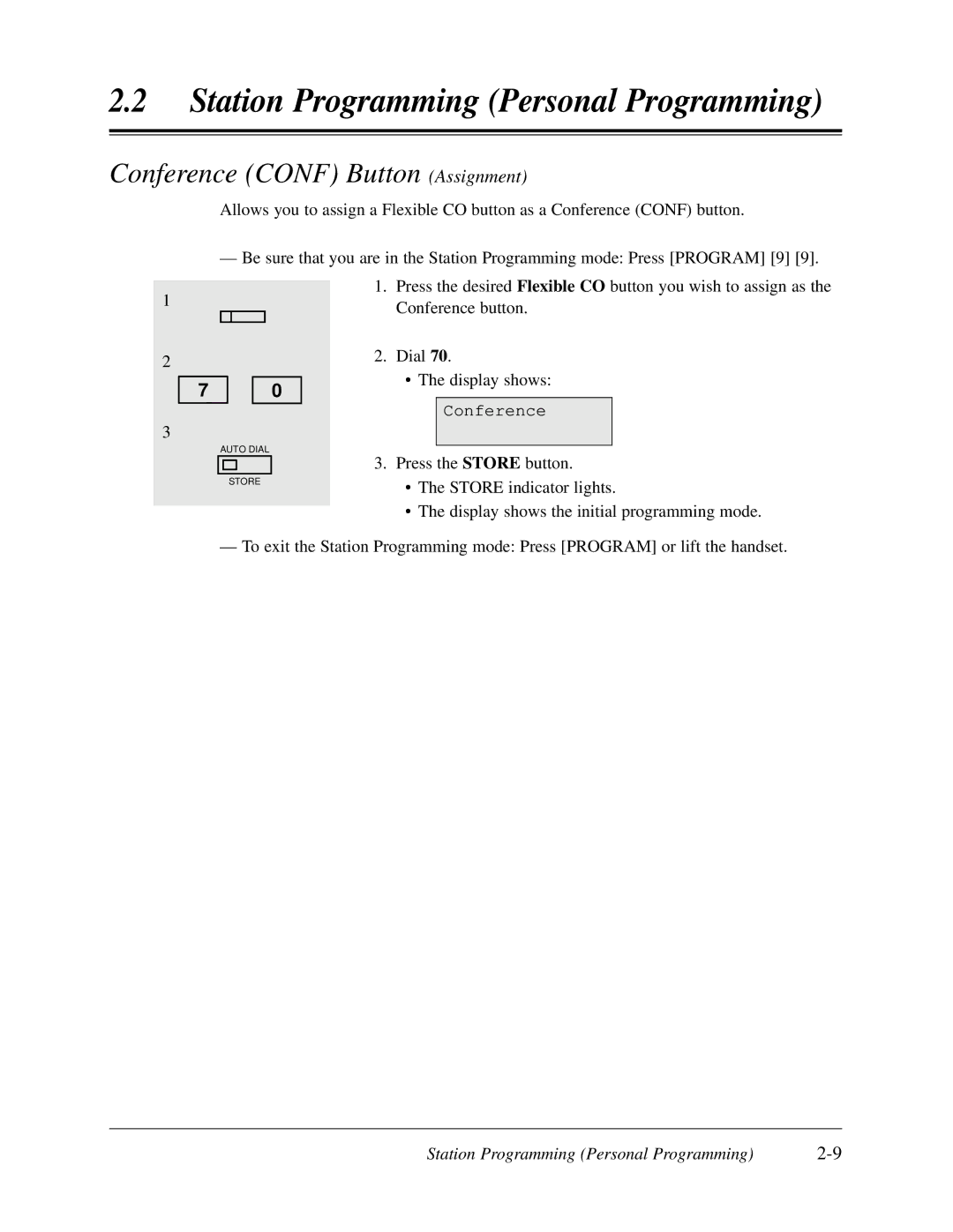 Panasonic KX-TD308 manual Conference Conf Button Assignment 