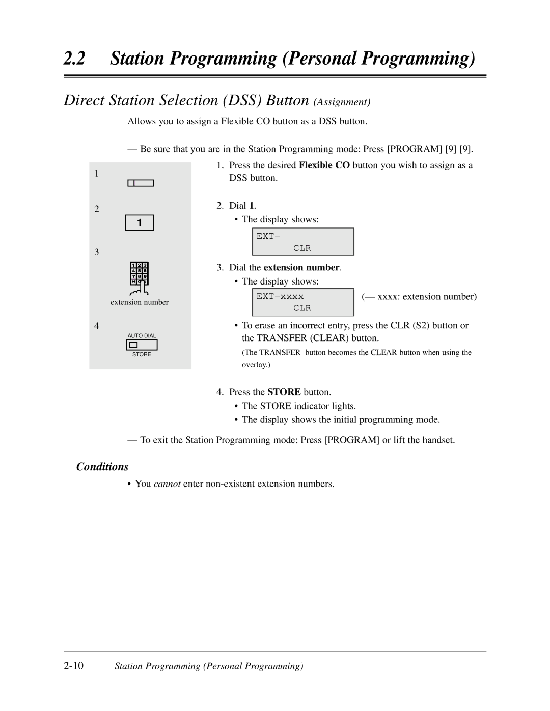 Panasonic KX-TD308 manual Direct Station Selection DSS Button Assignment, Dial the extension number 